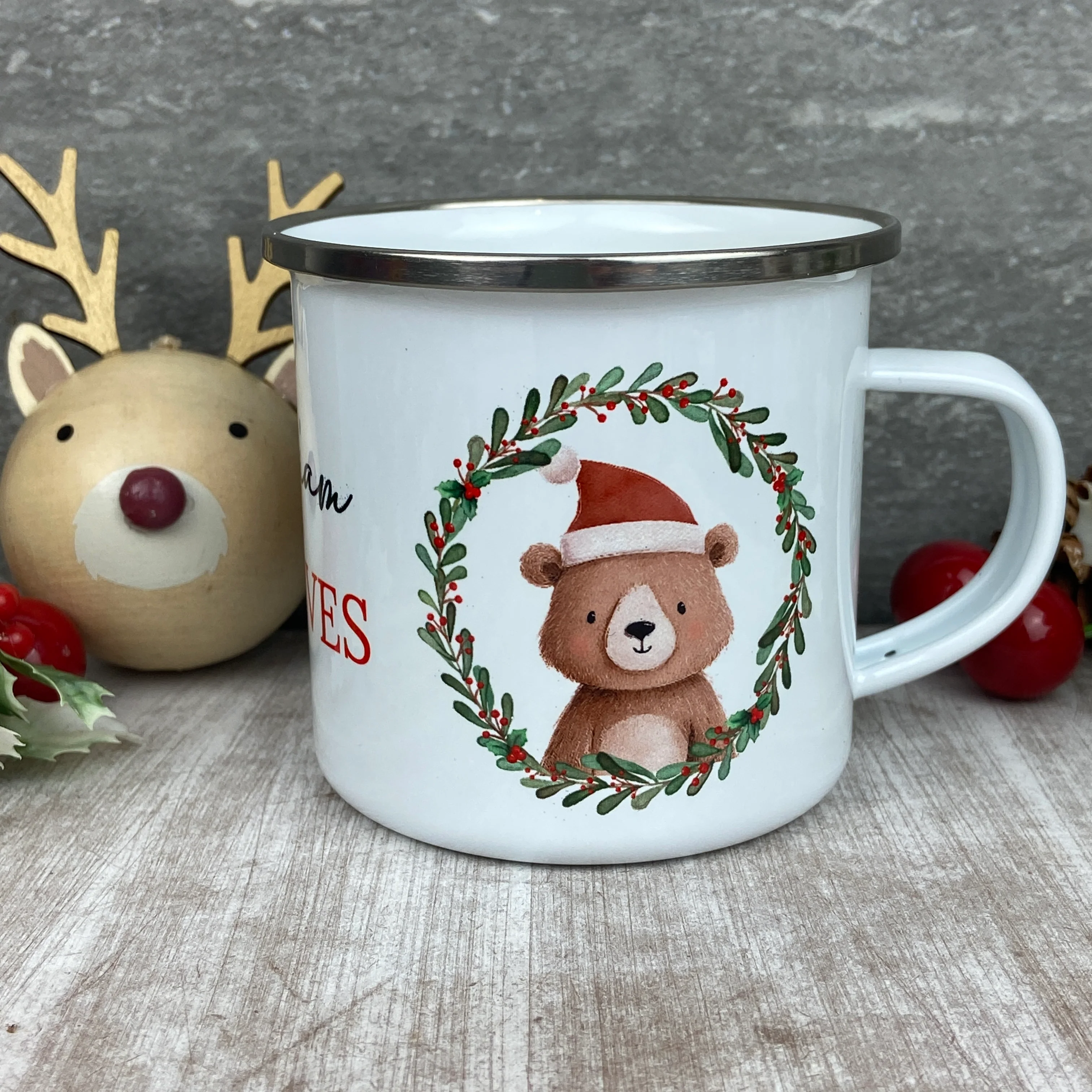 Personalised Festive Friends 'Believe' Enamel Mug - Image 13
