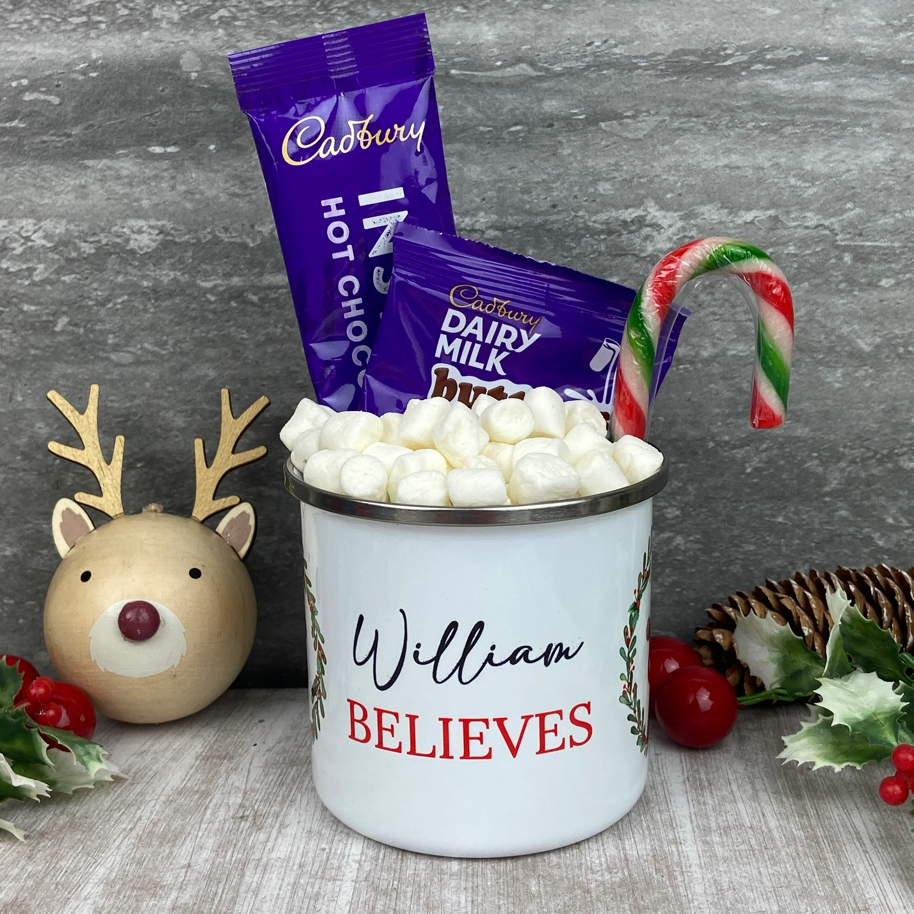 Personalised Festive Friends 'Believe' Enamel Mug - Image 15