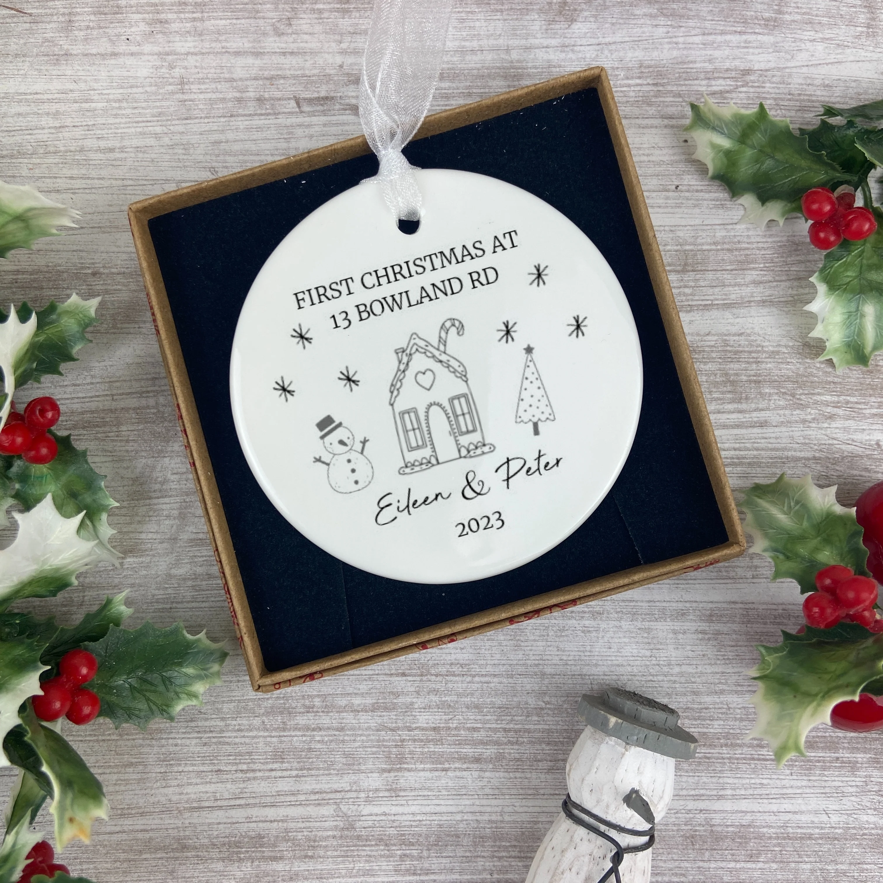 Personalised First Christmas New Home Bauble - Image 3