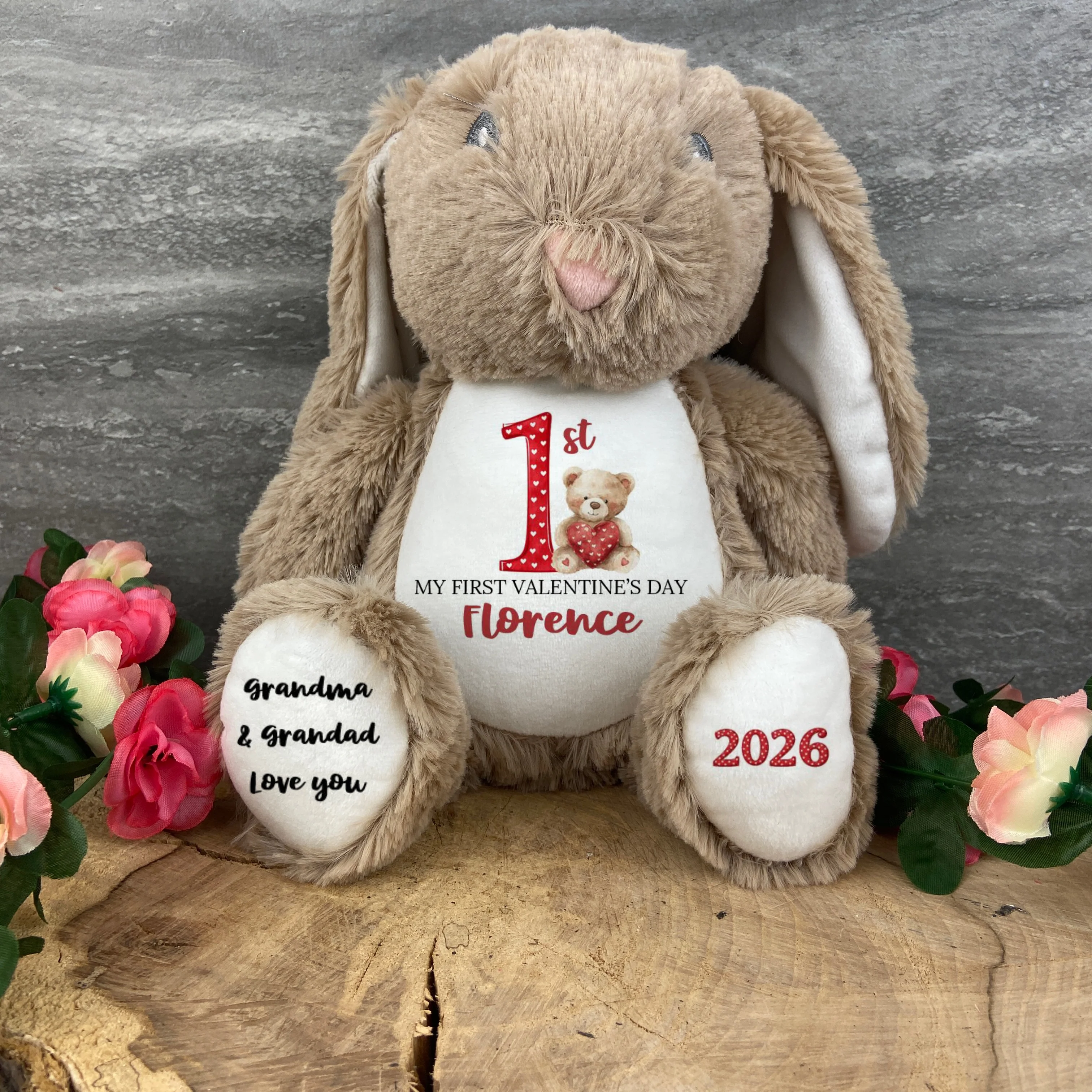 Personalised First Valentine Bunny Teddy - Image 2