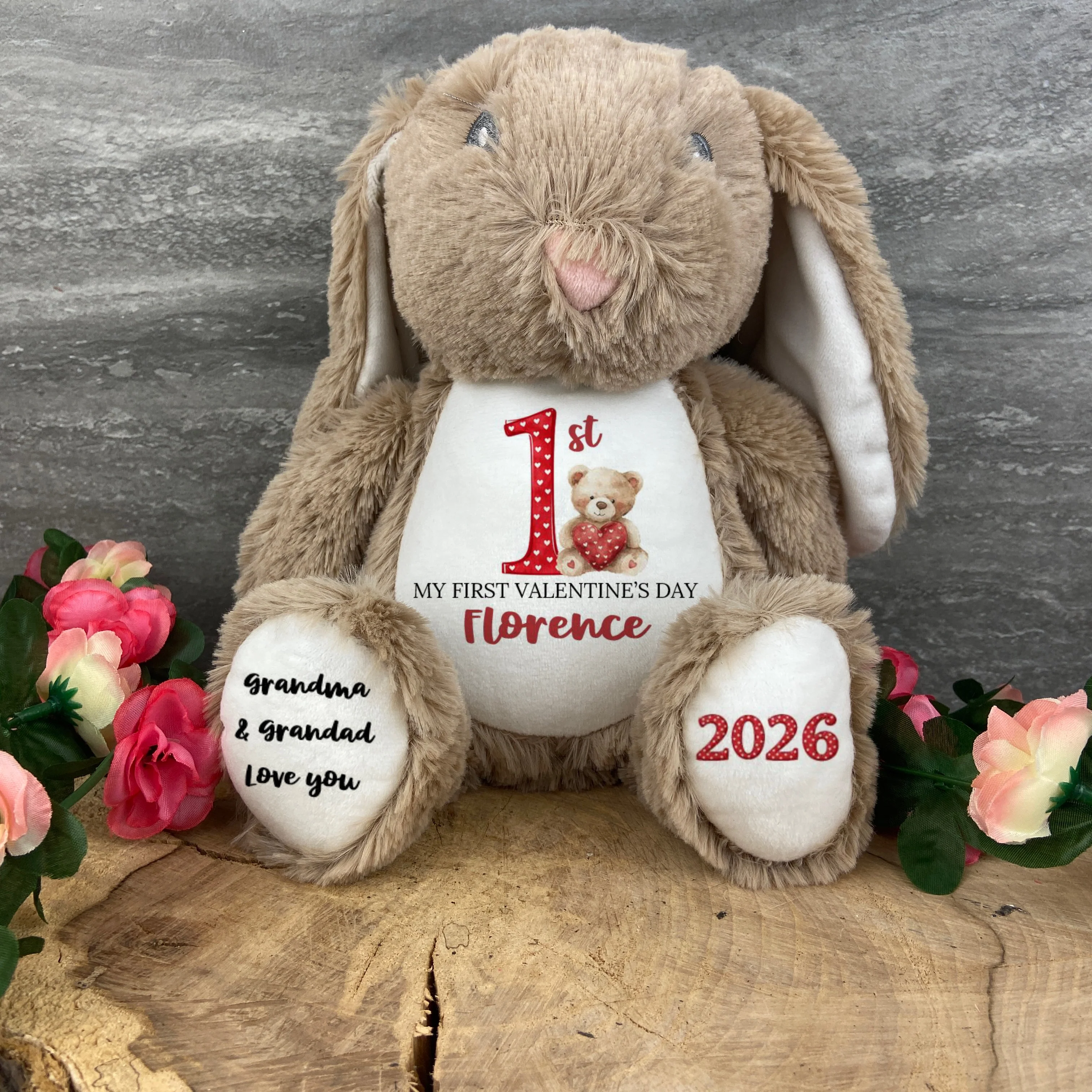 Personalised First Valentine Bunny Teddy - Image 3
