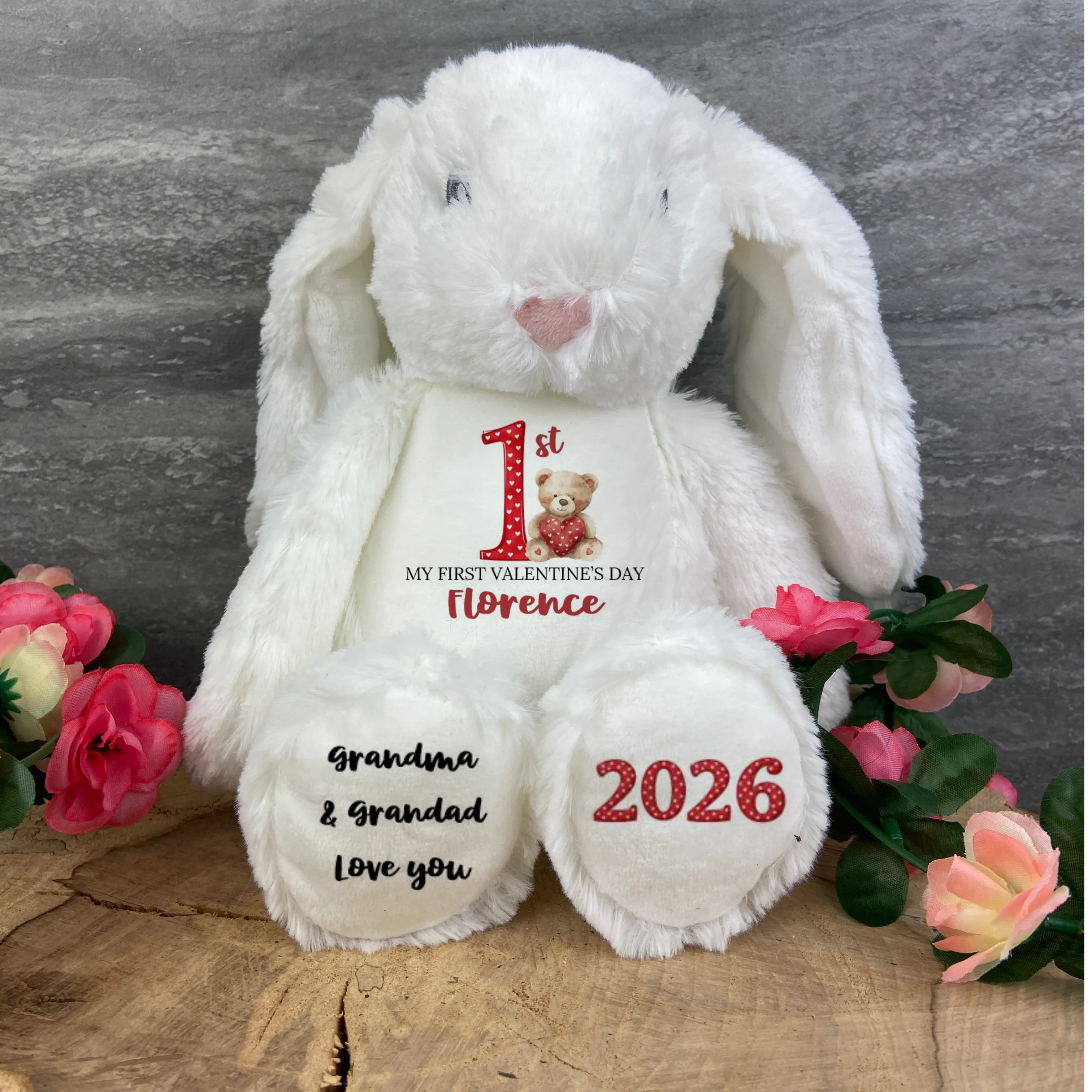Personalised First Valentine Bunny Teddy - Image 4