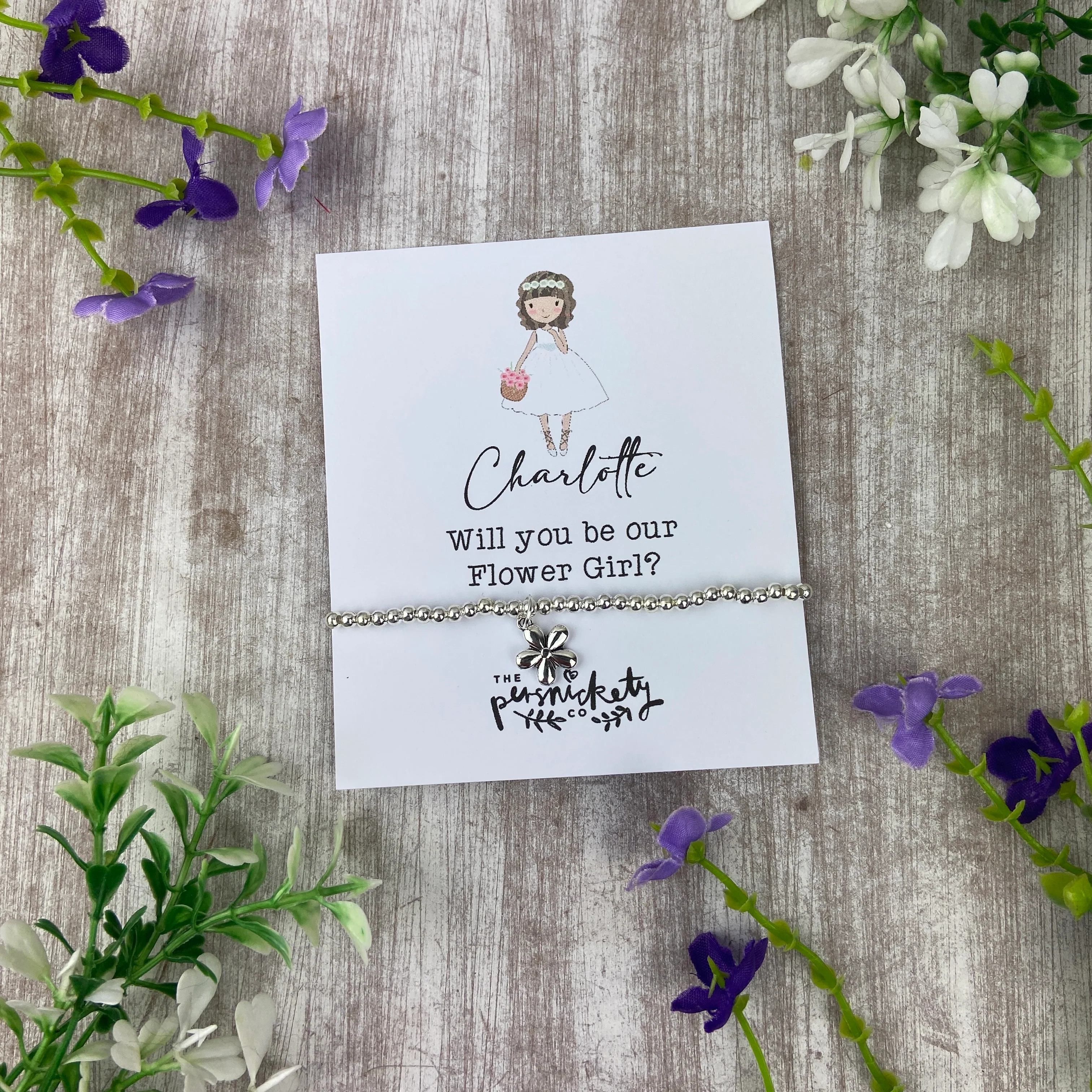 Personalised Flower Girl Proposal Bracelet - Image 8