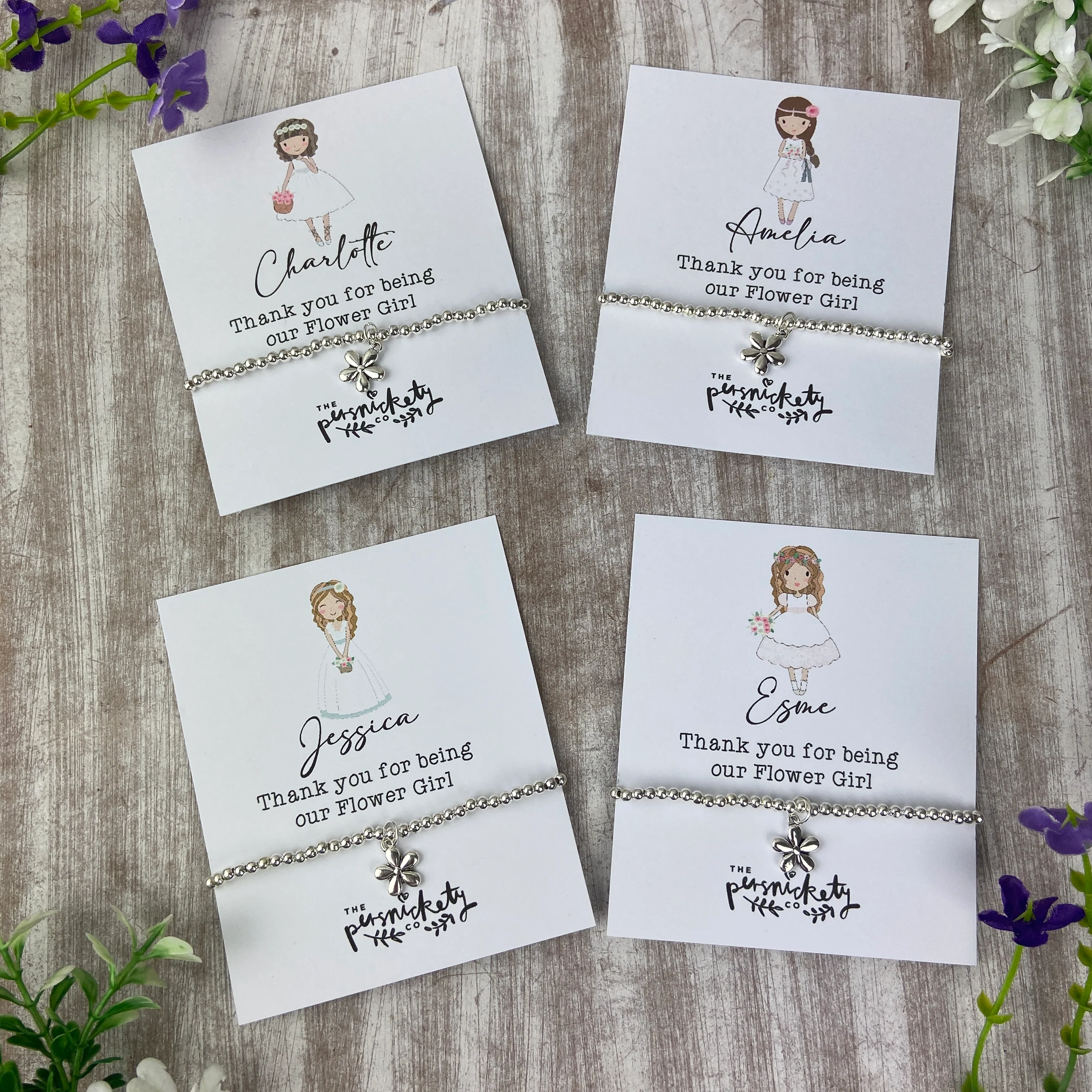 Personalised Flower Girl Thank You Bracelet - Image 8