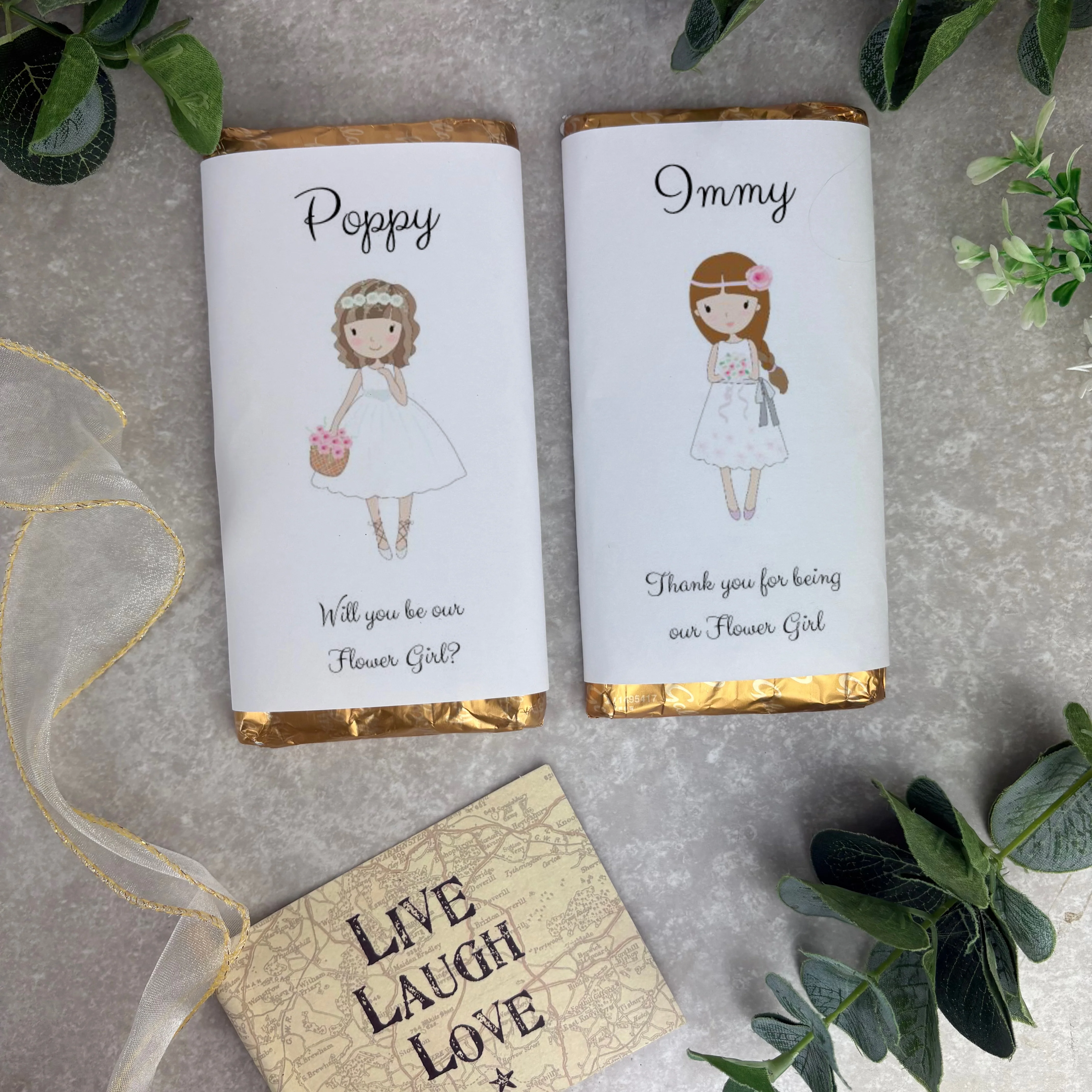 Personalised Flower Girl Chocolate Bar - Image 2