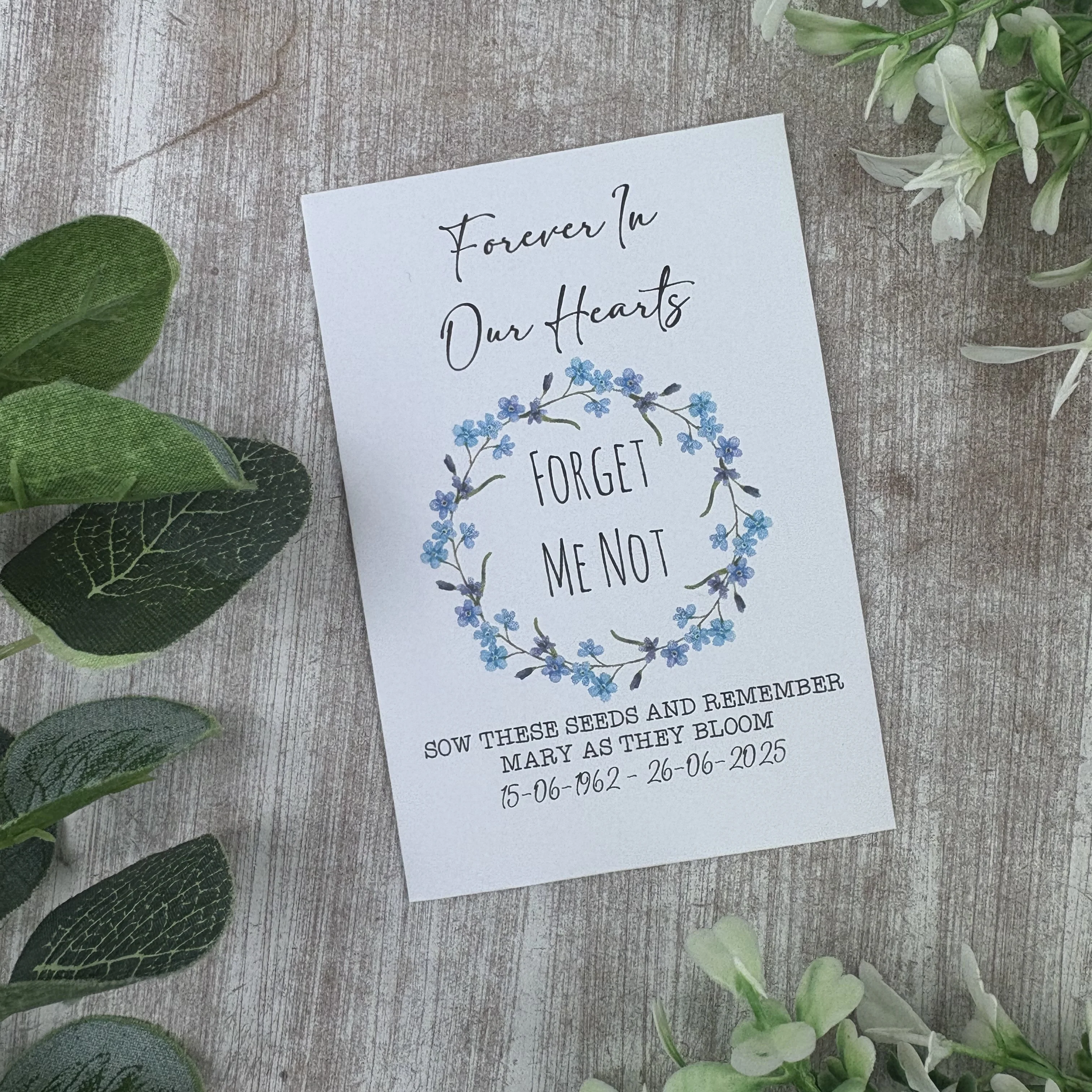 Personalised Funeral Forget Me Not Seed Packets - Image 2