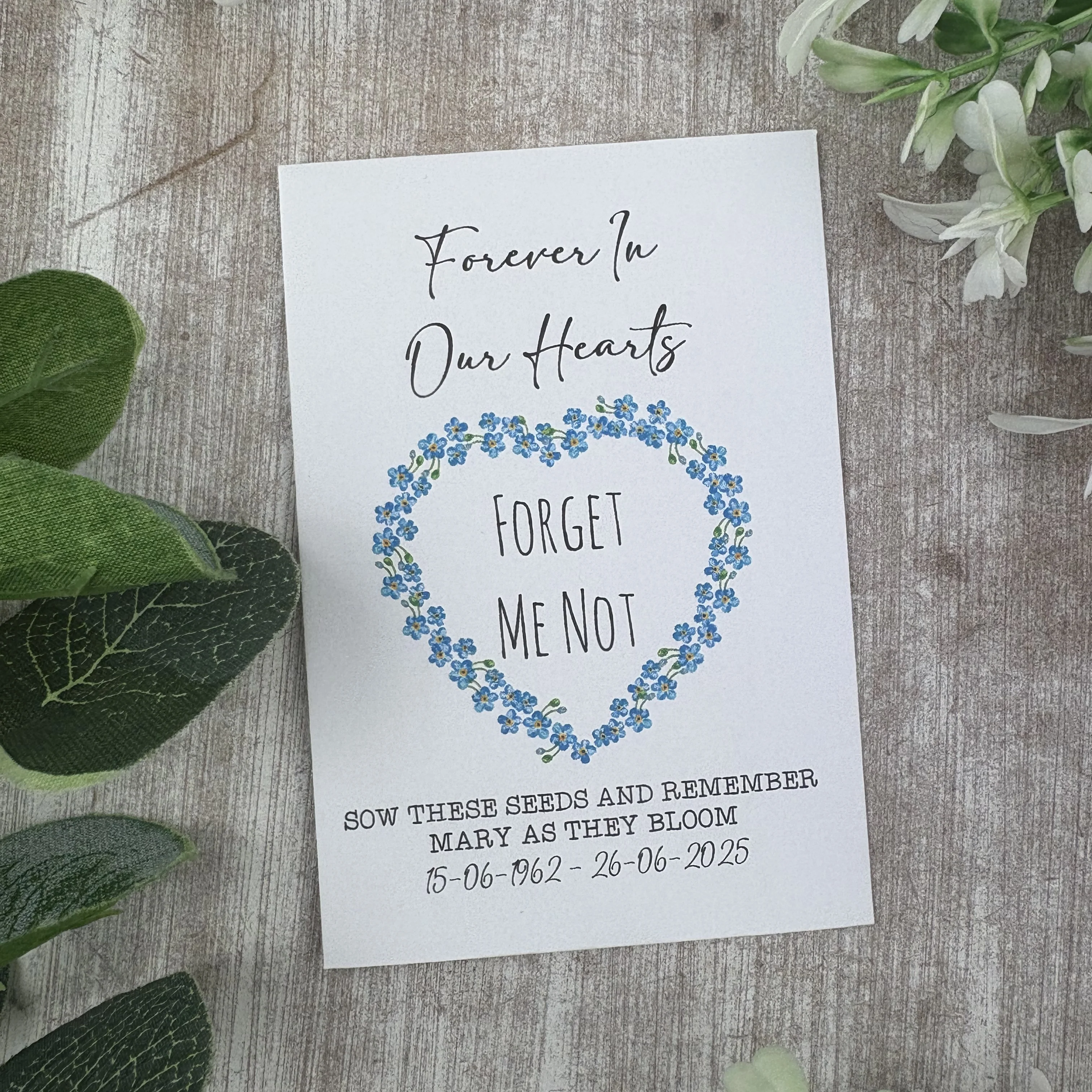 Personalised Funeral Forget Me Not Seed Packets - Image 6