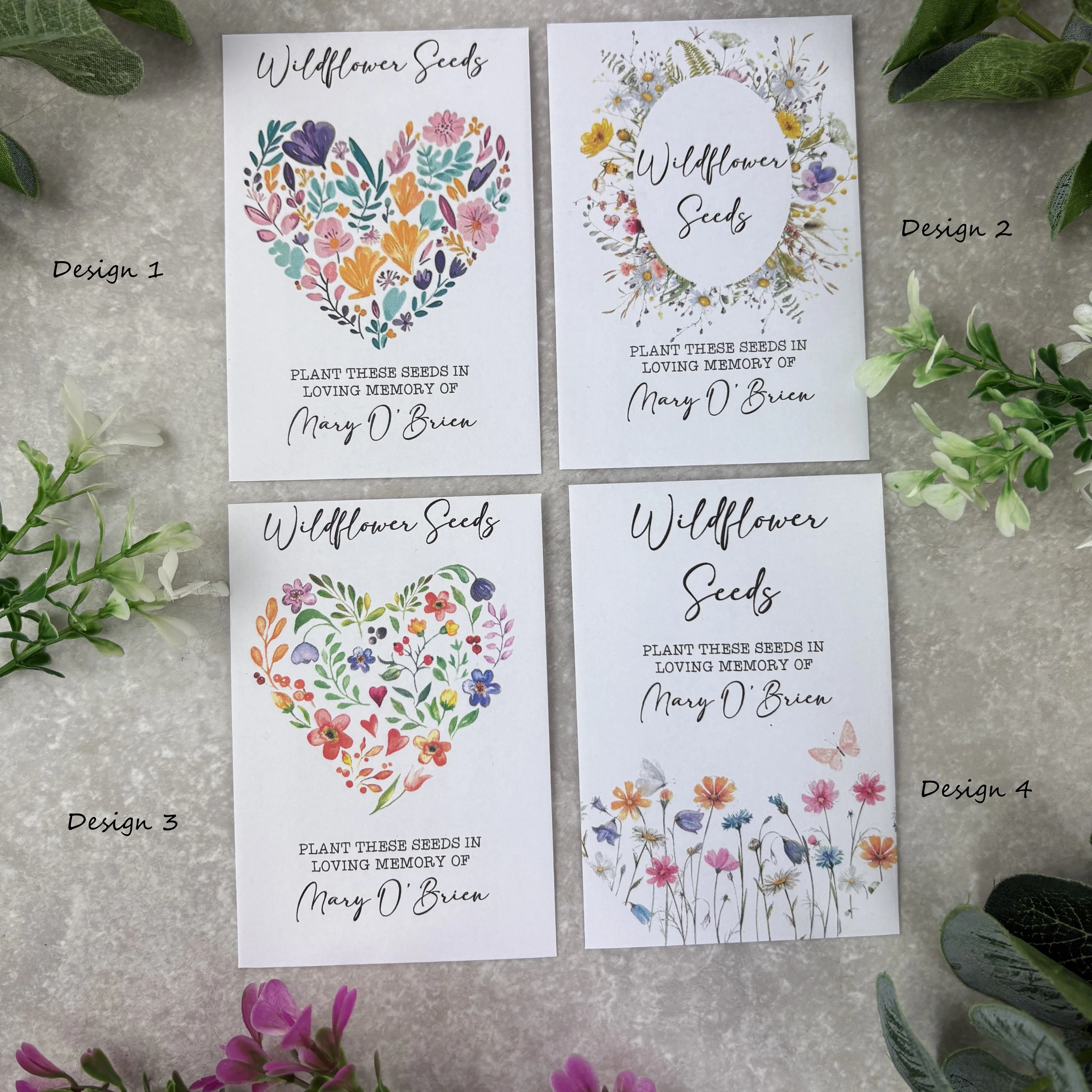 Personalised Funeral Wildflower Seed Packets