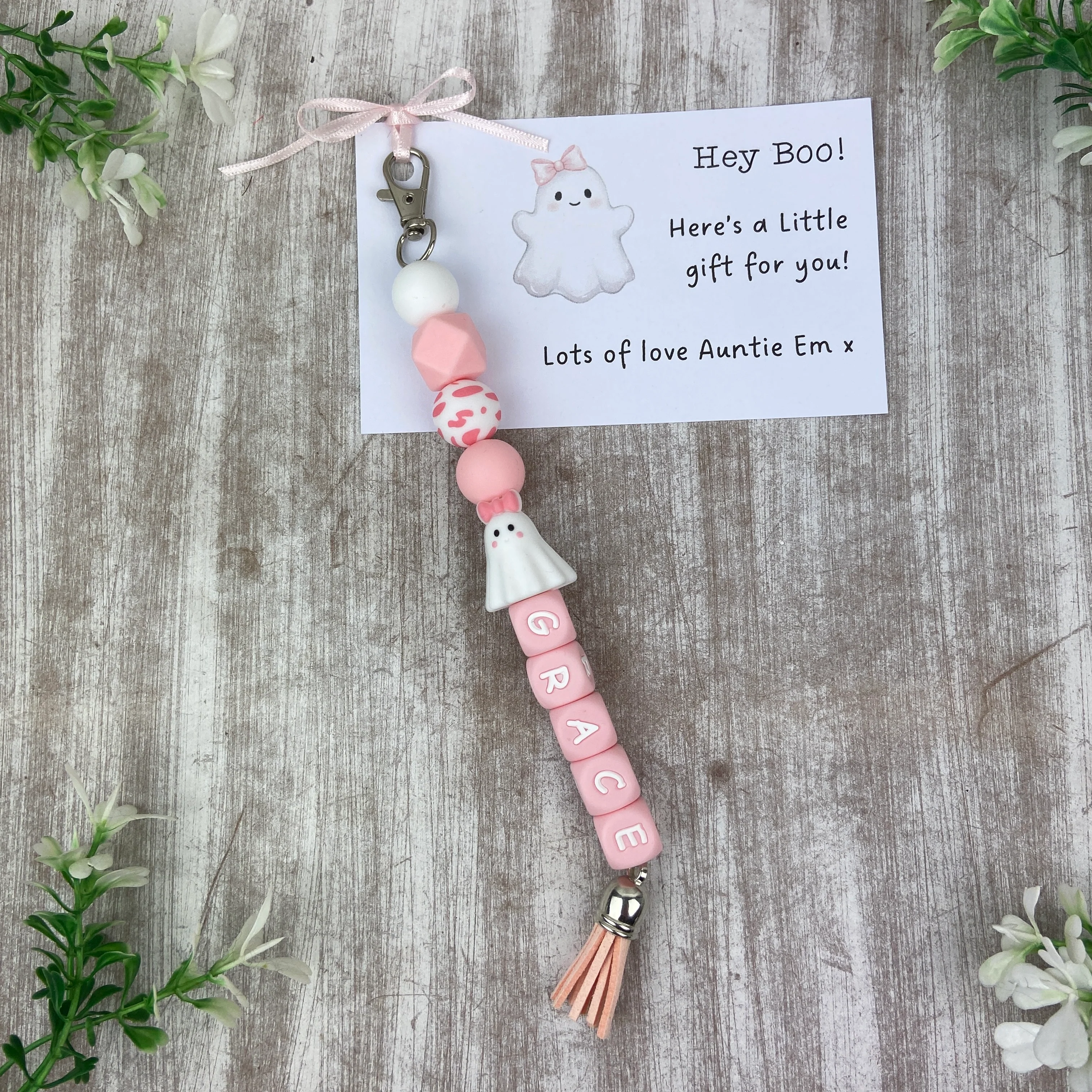 Personalised Ghost Keychain - Custom Name - Image 2