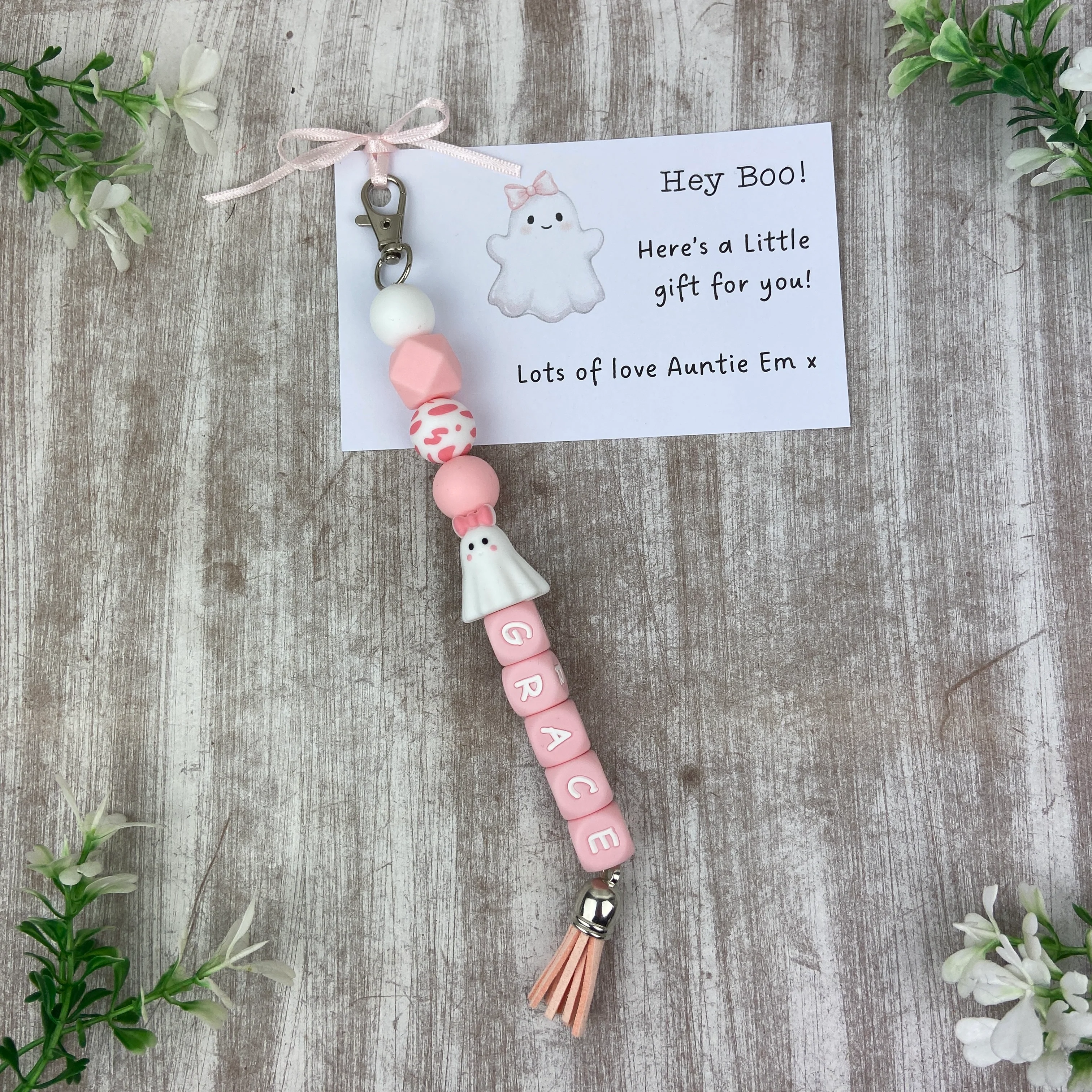 Personalised Ghost Keychain - Custom Name - Image 3