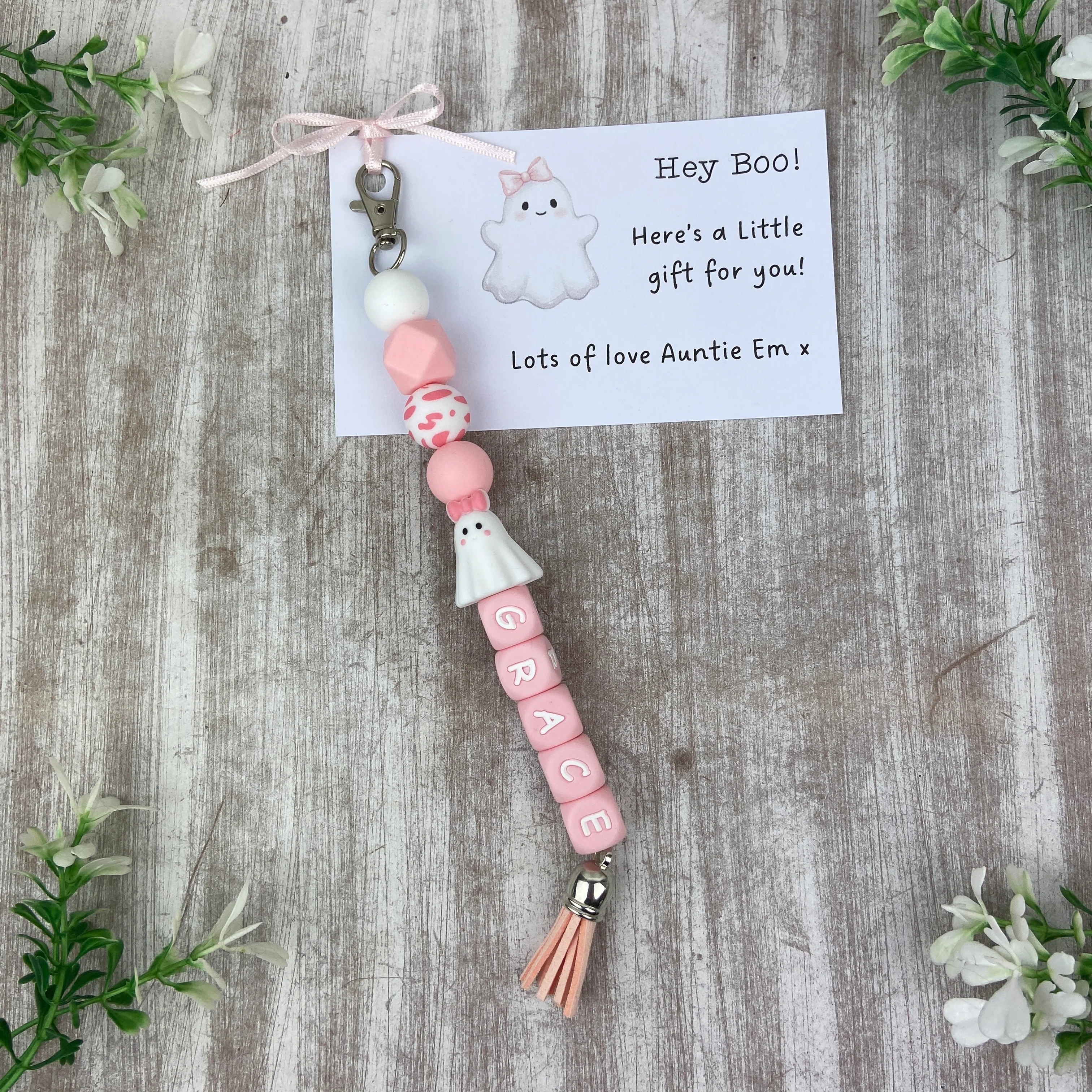 Personalised Ghost Keychain - Custom Name - Image 5
