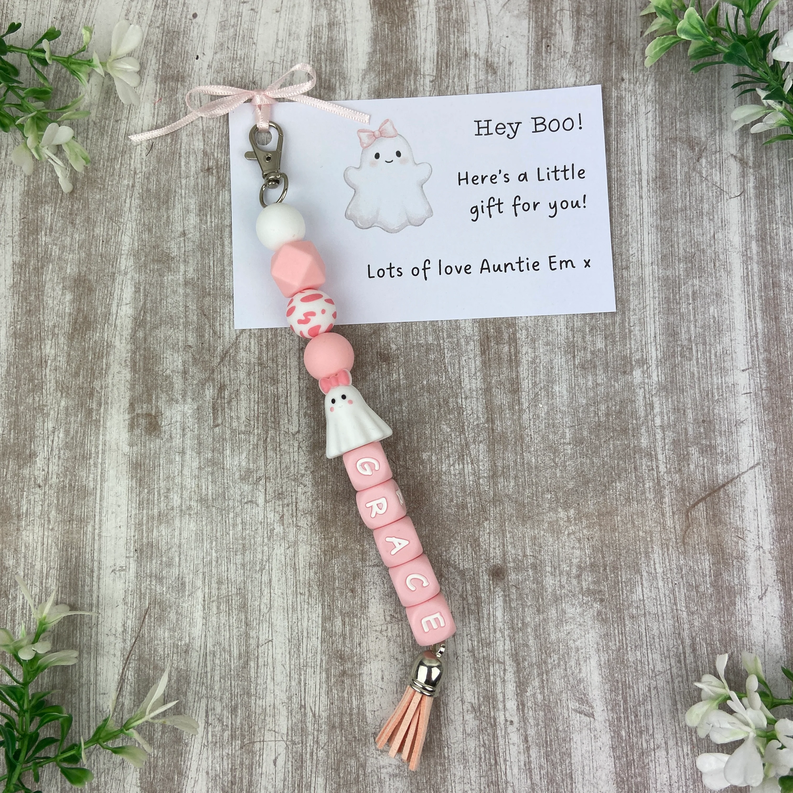 Personalised Ghost Keychain - Custom Name - Image 8