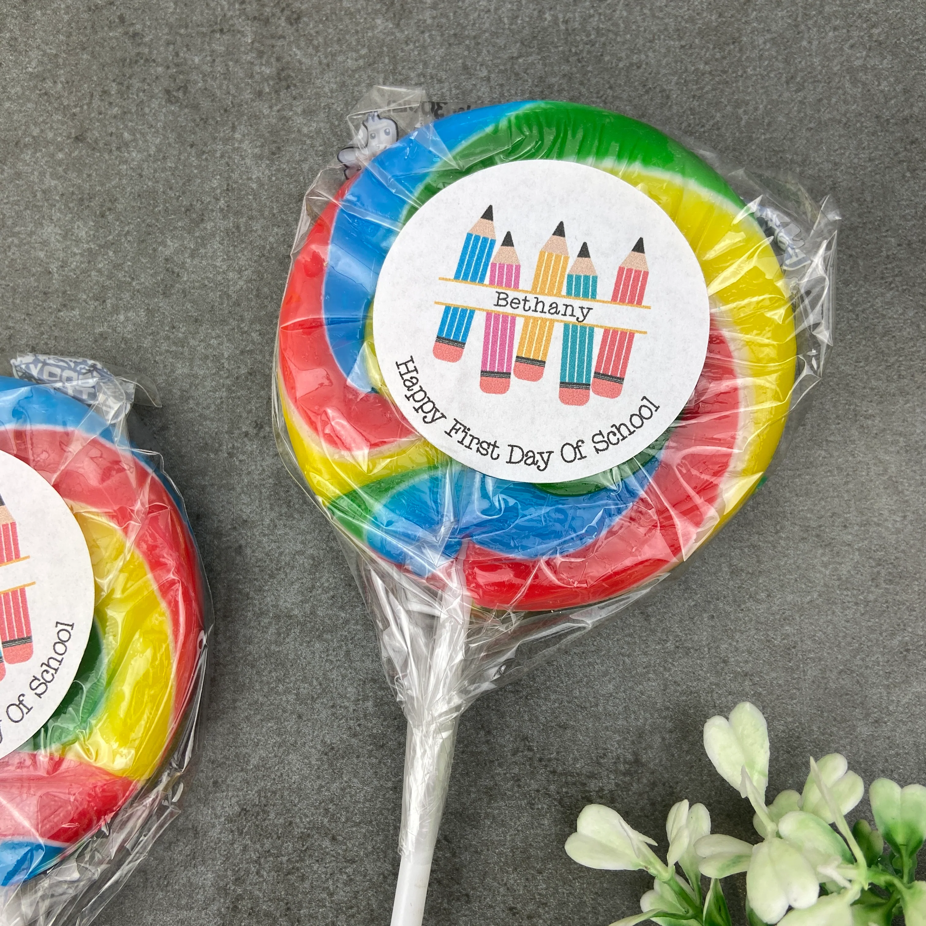 Personalised Good Luck On Your First Day In School Giant Rainbow Lollipop - Image 7