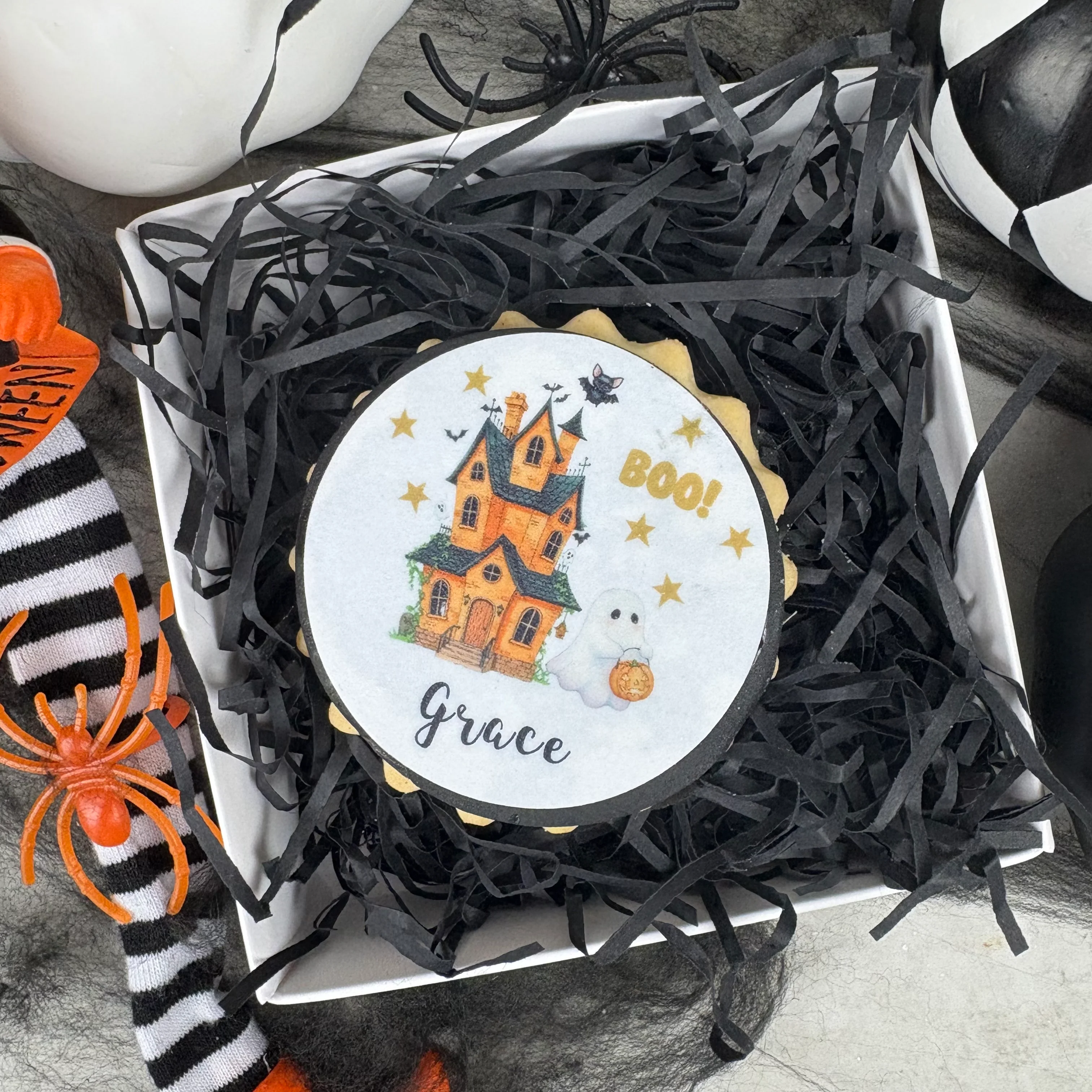 Personalised Halloween Haunted House Biscuit - Image 6