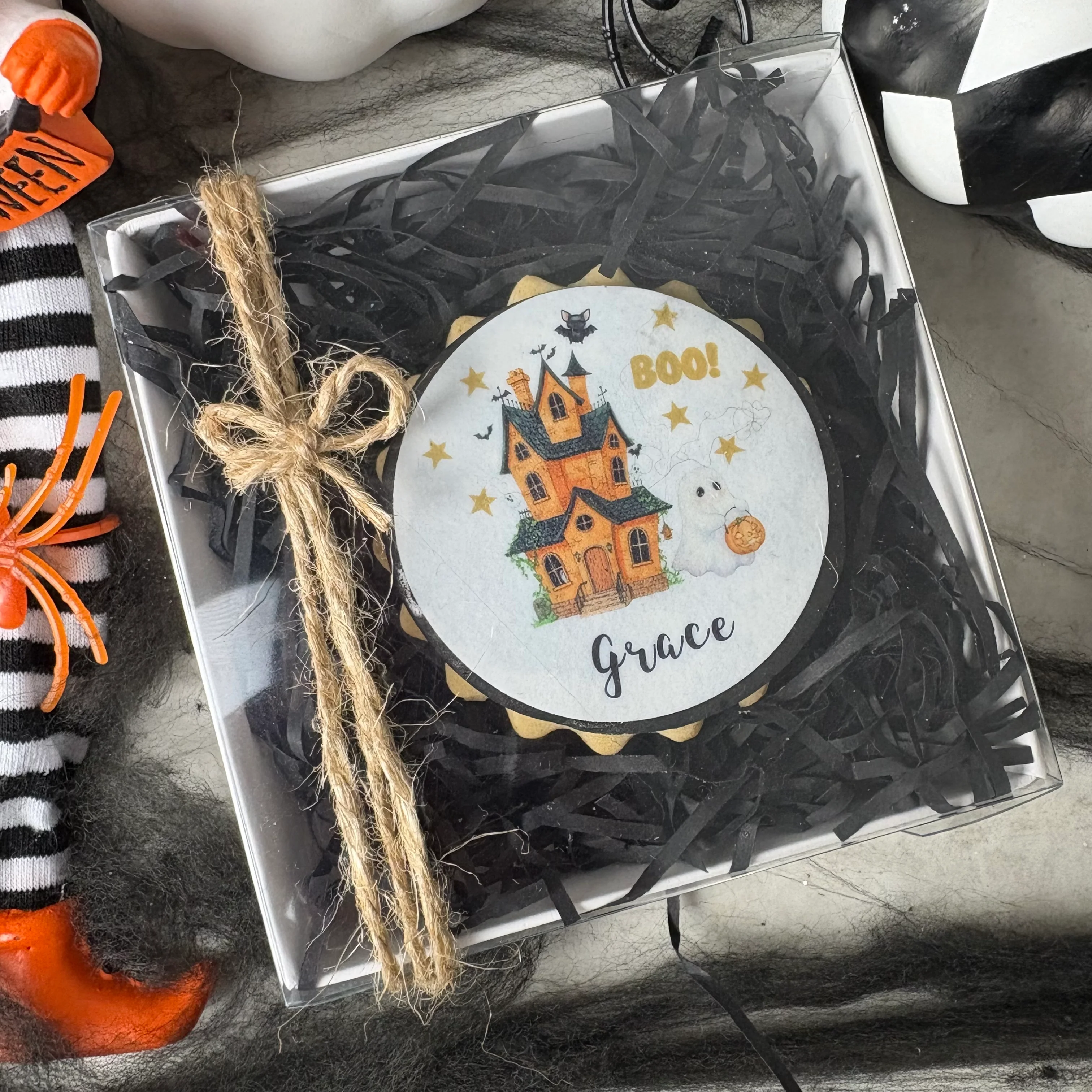 Personalised Halloween Haunted House Biscuit - Image 7