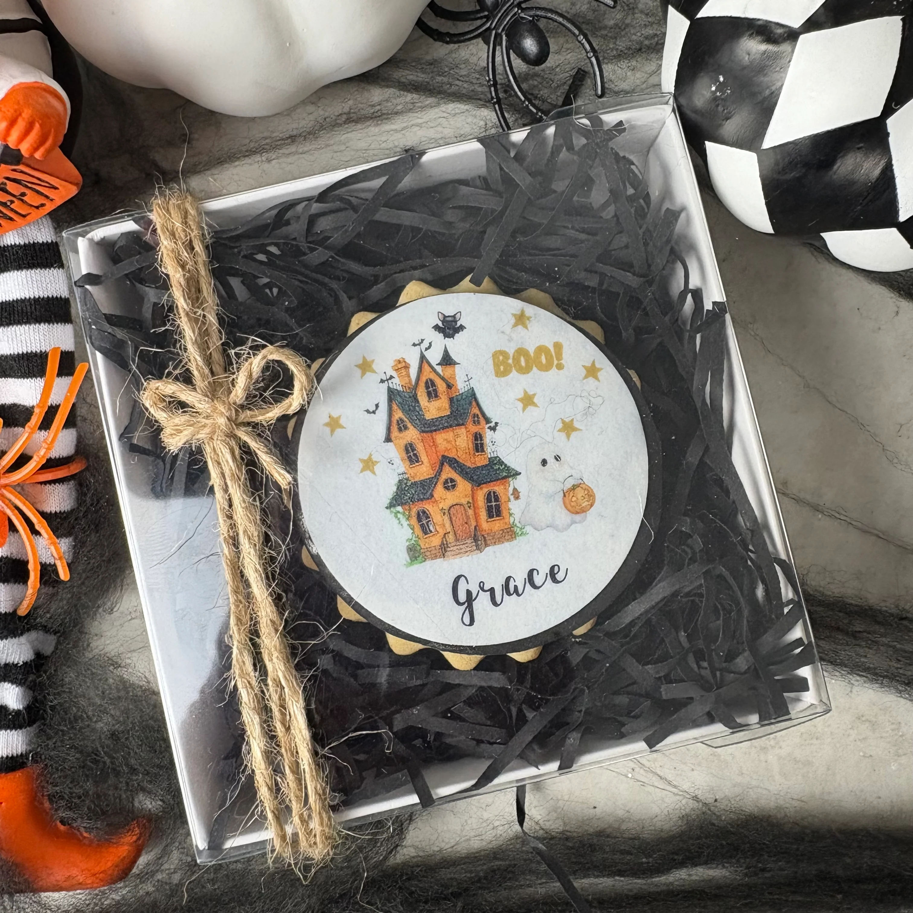 Personalised Halloween Haunted House Biscuit - Image 8