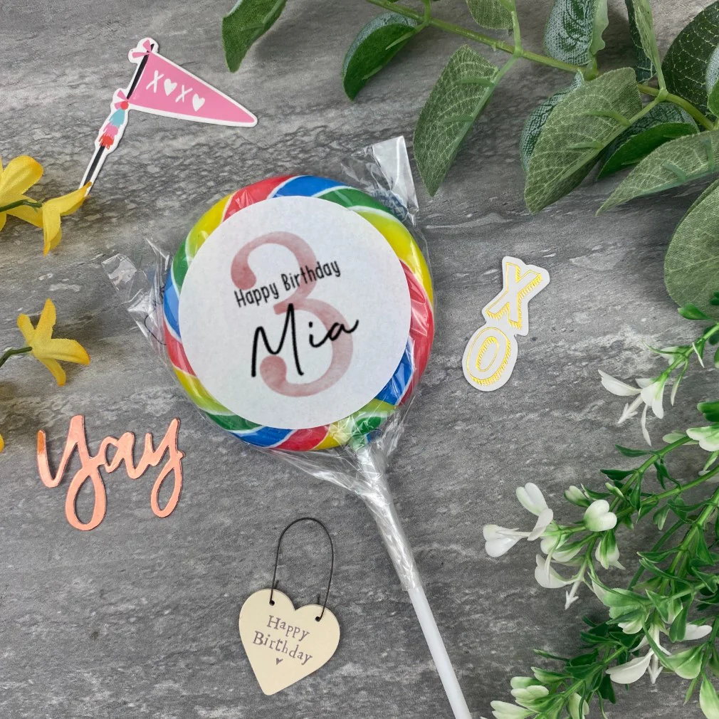 Personalised Happy Birthday Giant Lollipop With Age - Image 4