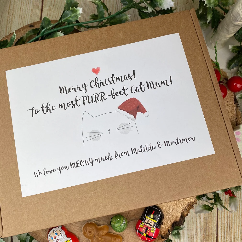Personalised Happy Christmas Cat Mum/Dad - Sweet Box - Image 3