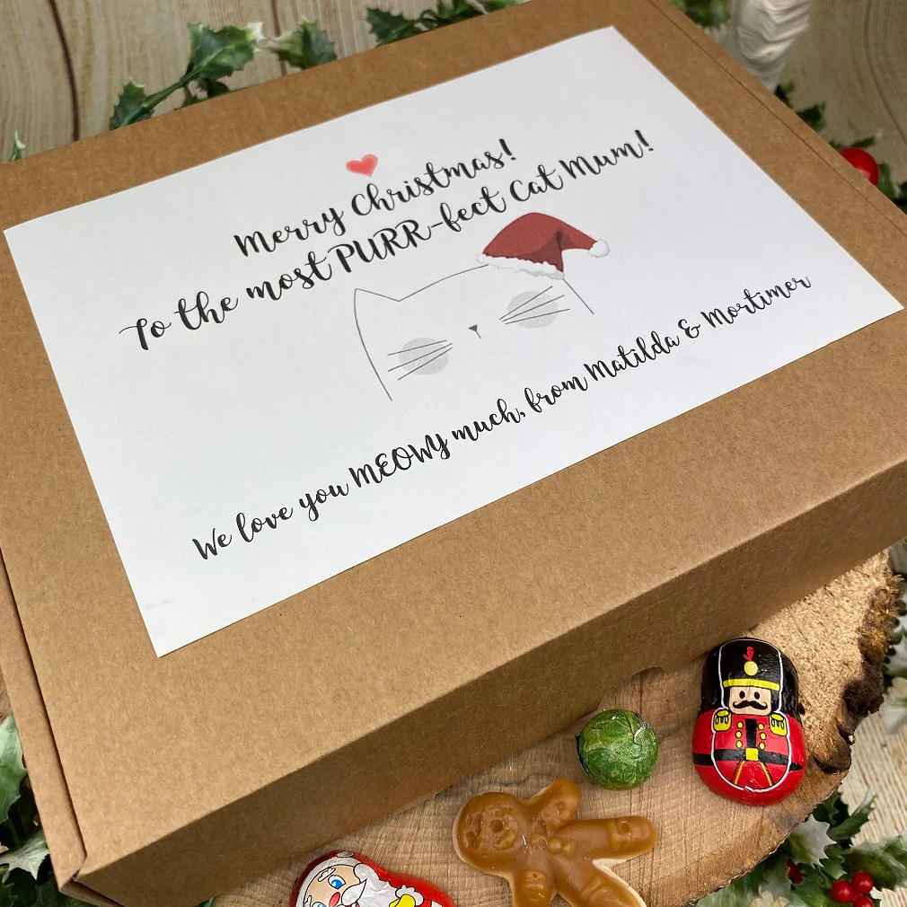 Personalised Happy Christmas Cat Mum/Dad - Sweet Box - Image 4