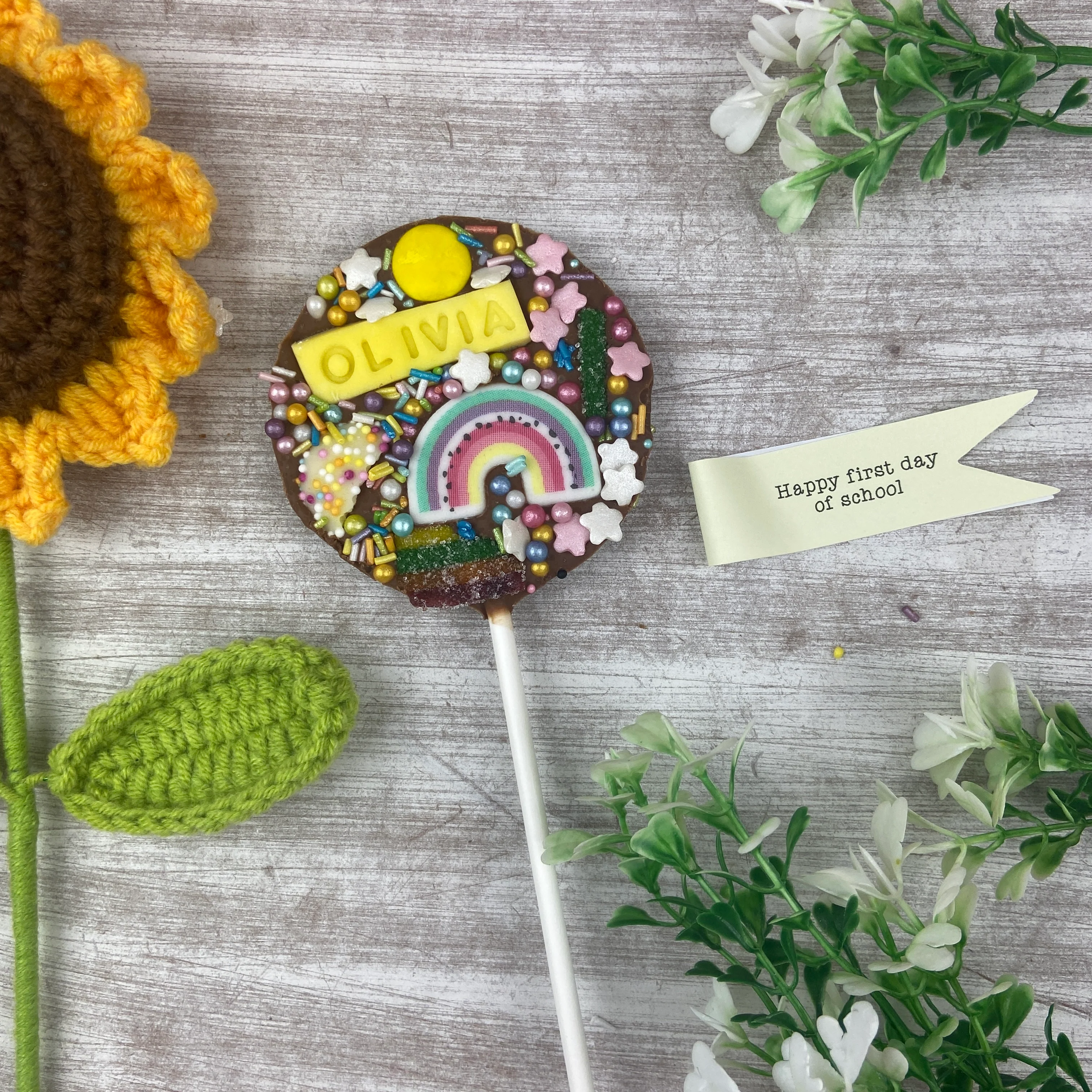 Personalised Happy First Day Of School Belgian Chocolate Lollipop - Image 10