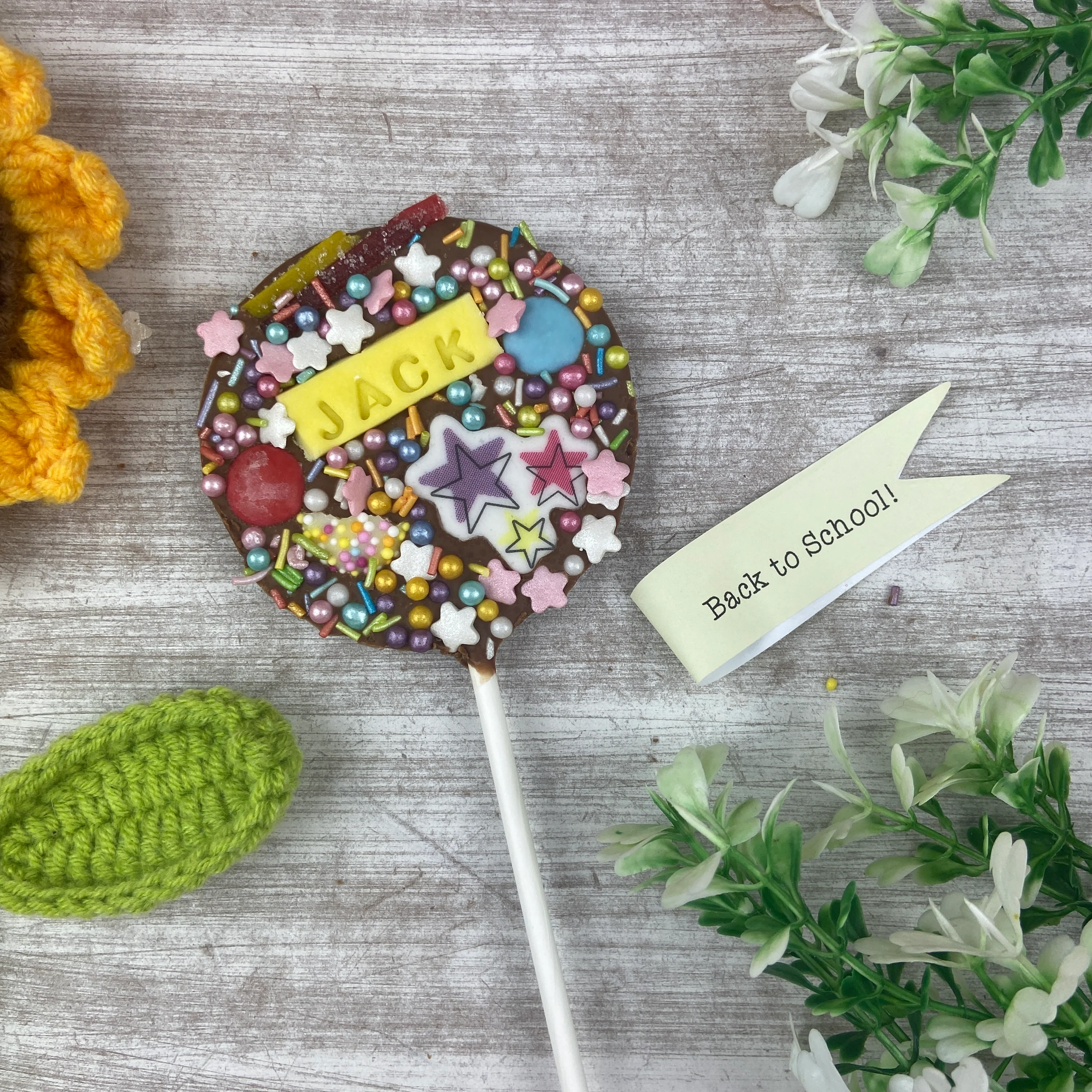 Personalised Back To School Belgian Chocolate Lollipop - Image 3