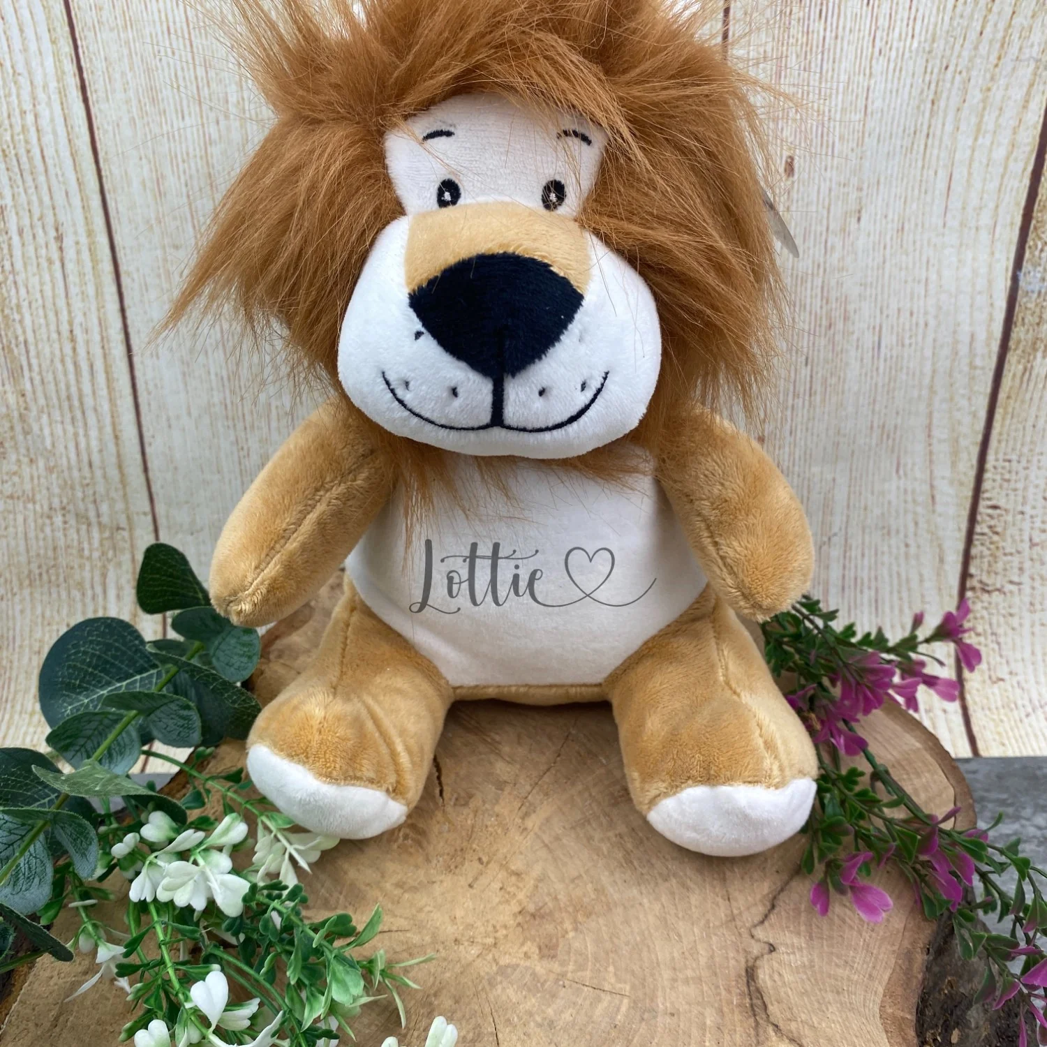 Personalised Heart Name Teddy - Lion - Image 3