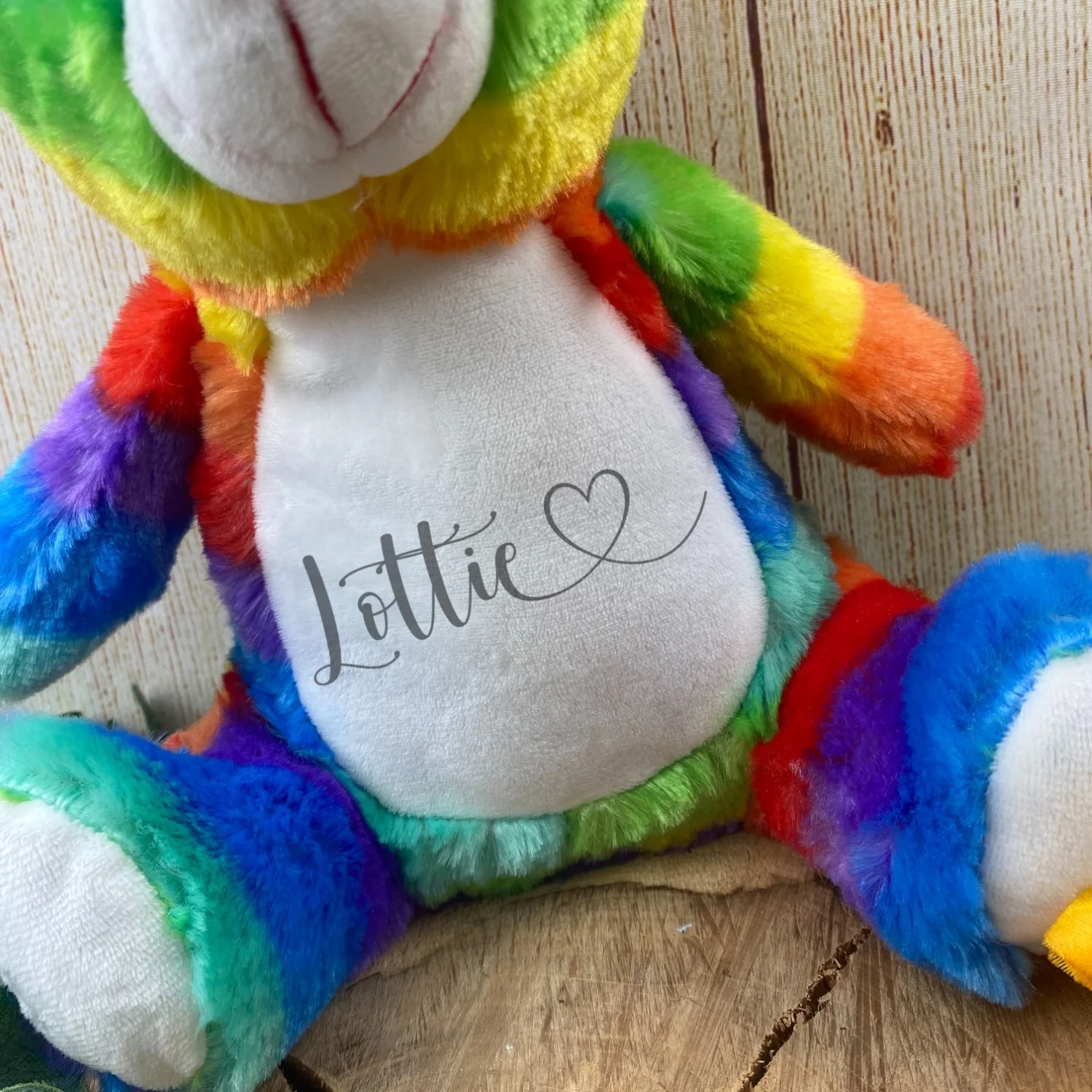 Personalised Heart Name Teddy - White Teddy Bear - Image 6