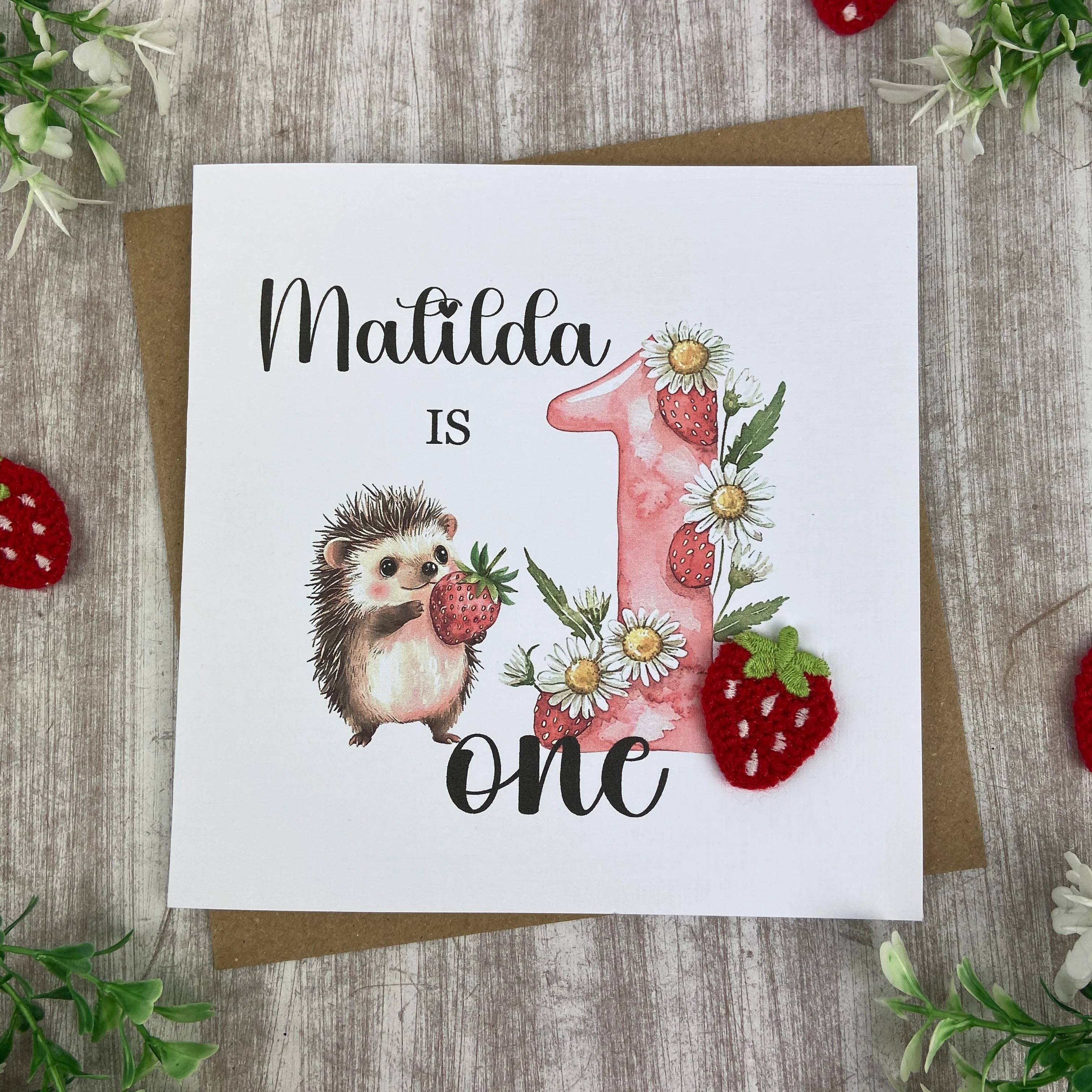 Personalised Hedgehog 1st Birthday Card
