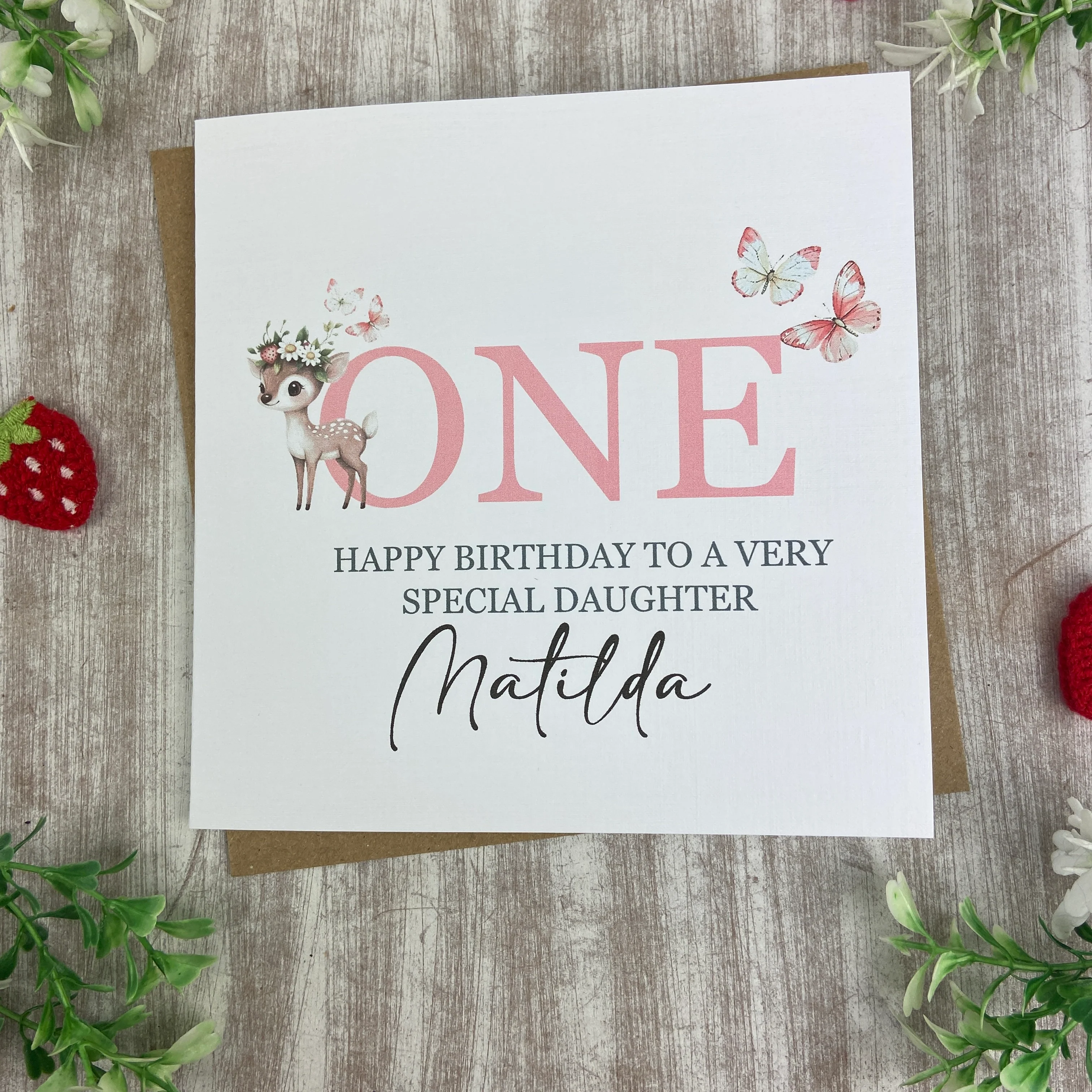Personalised Woodland Deer 1st Birthday Card - Image 9