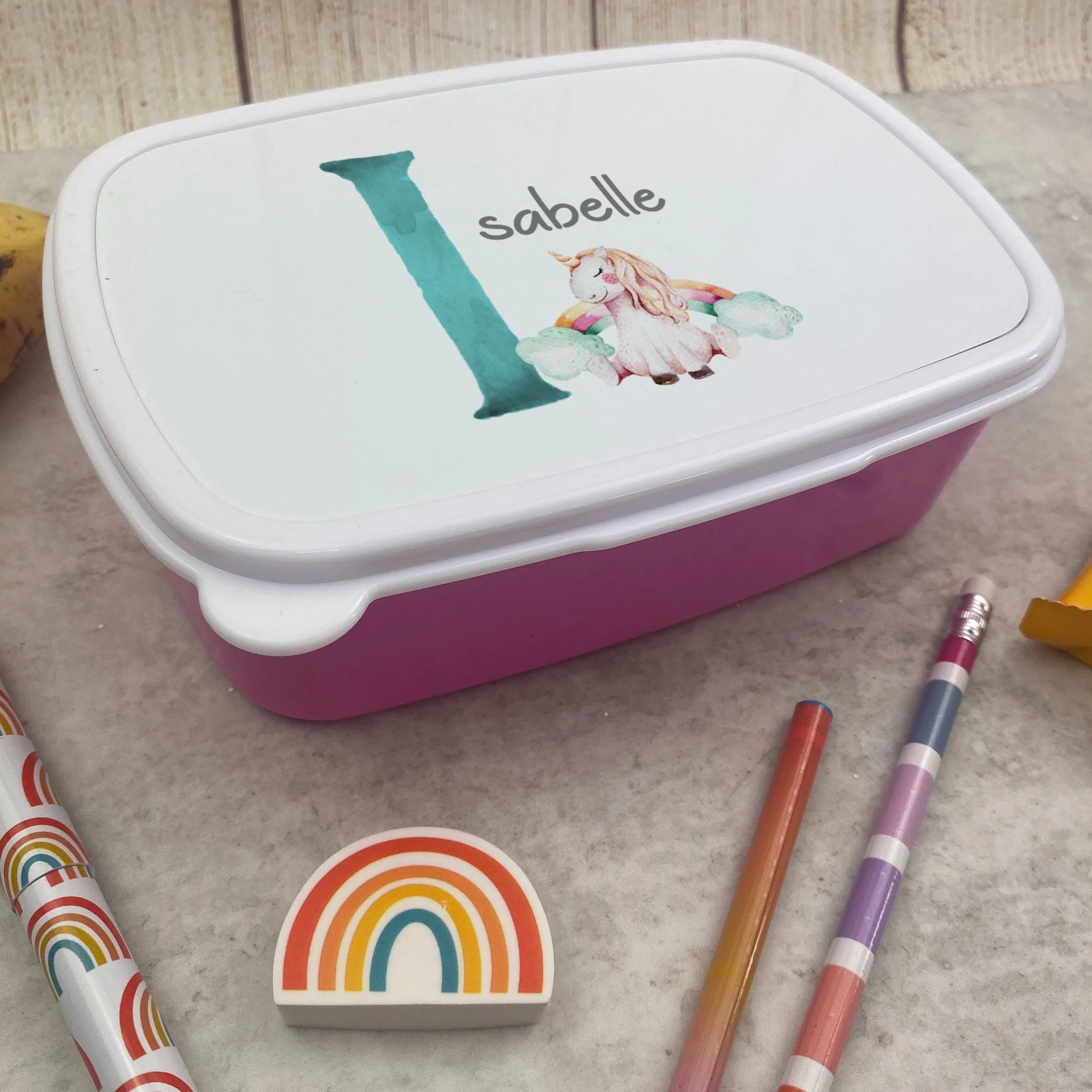 Personalised Initial Dinosaur Lunch Box - Blue - Image 2