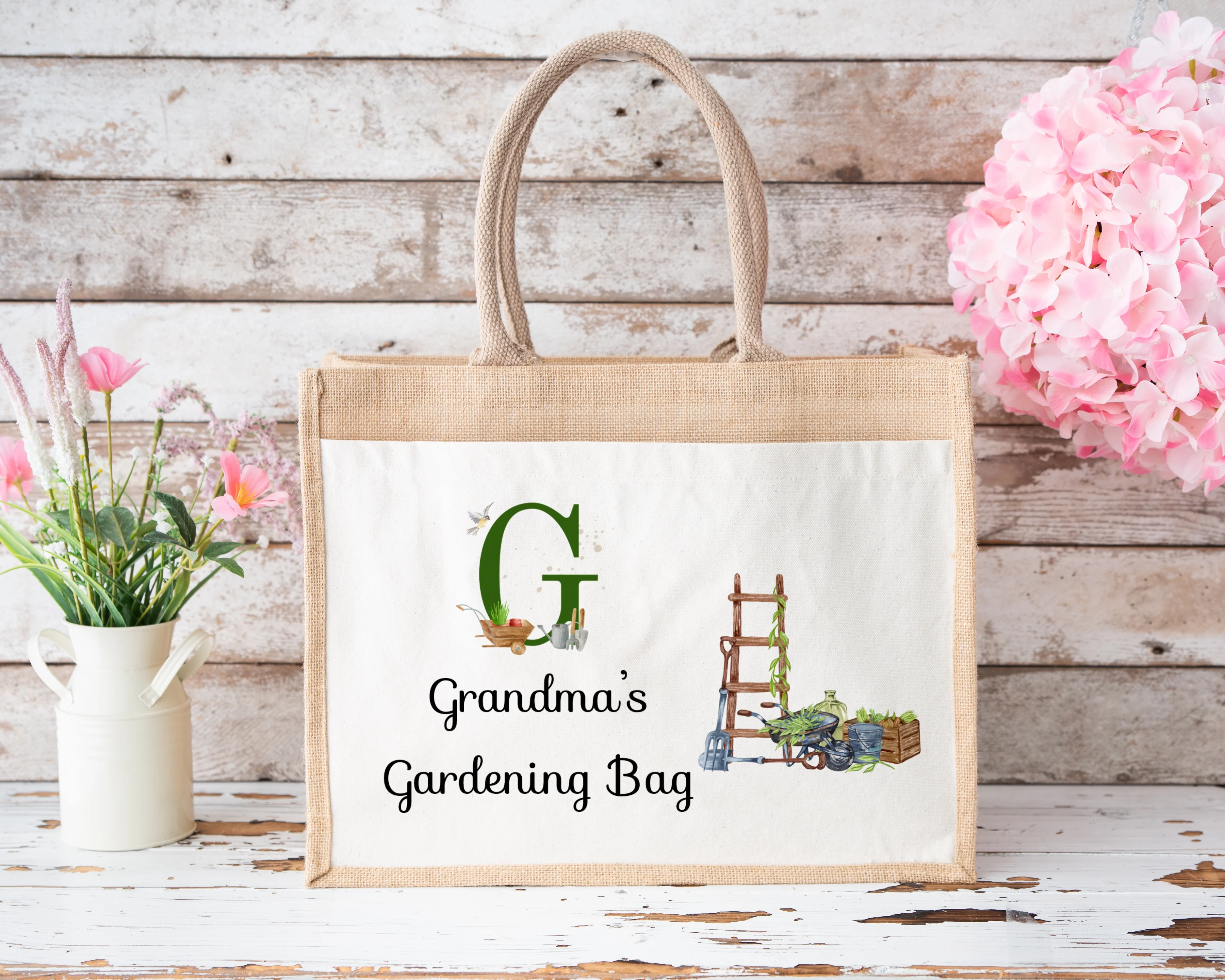 Personalised Jute Gardening Bag - Image 2