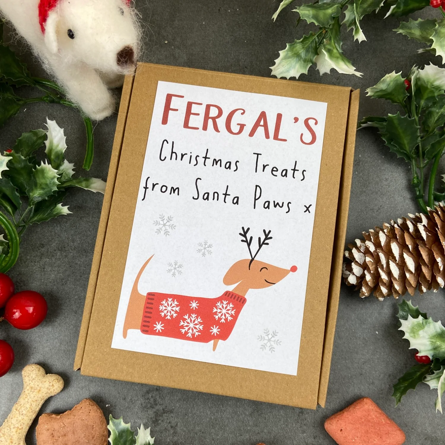 Personalised Little Dog Treat Box - A Christmas Treat! - Image 2