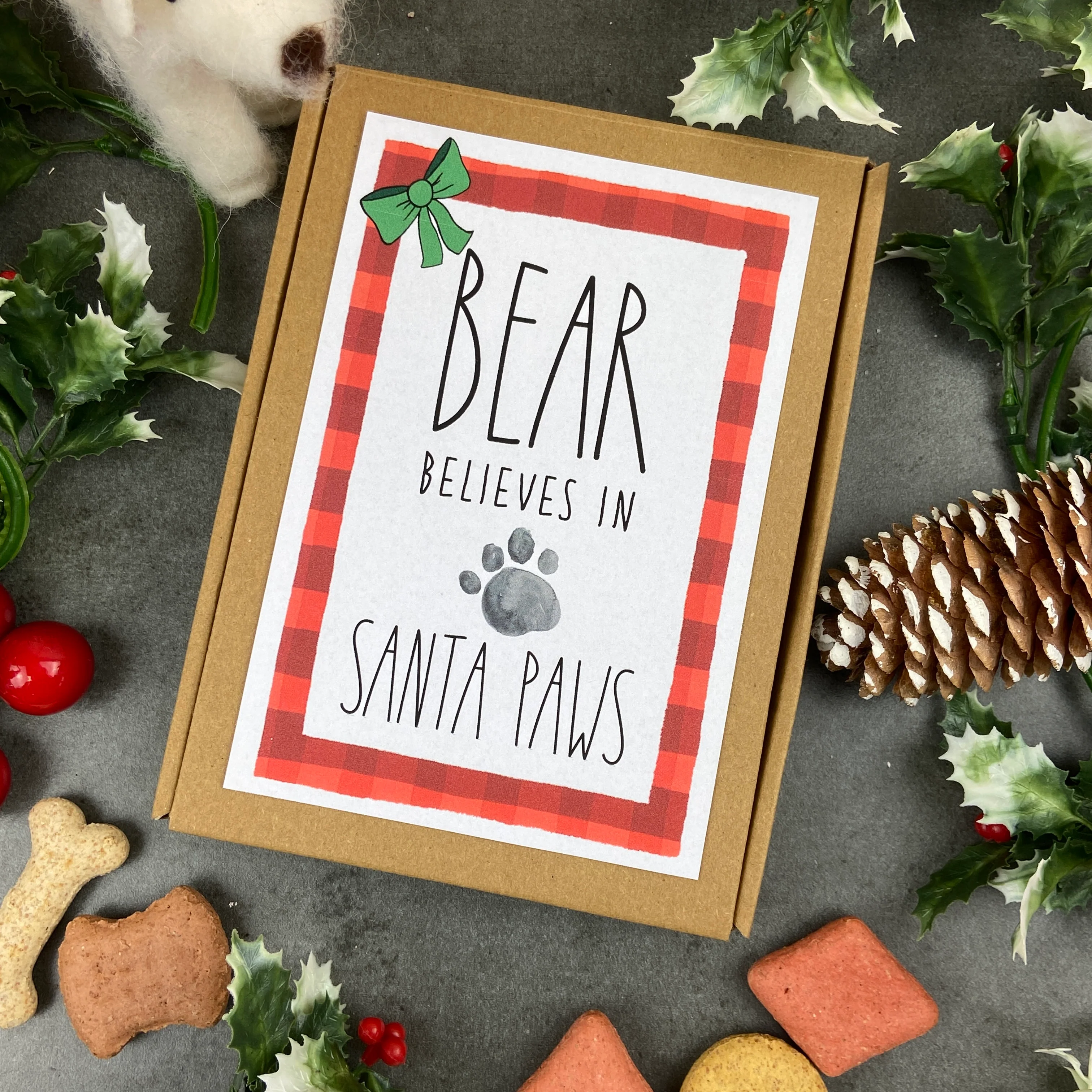 Personalised Little Dog Treat Box - '… Believes In Santa Paws' - Image 2