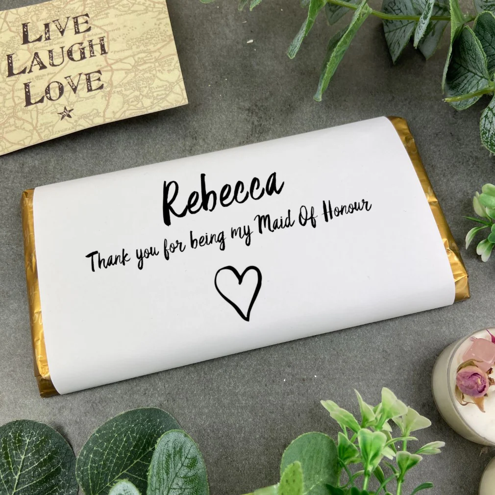 Personalised Maid Of Honour - Thankyou Chocolate Bar - Image 7