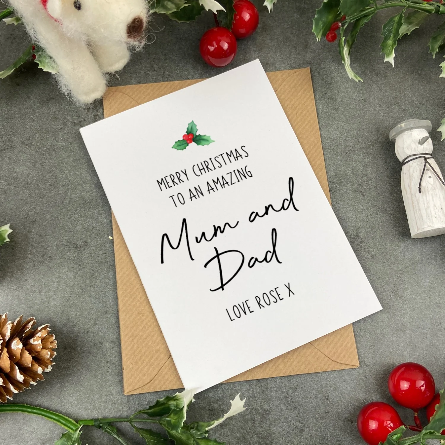 Personalised Mum and Dad Christmas Card - Image 6