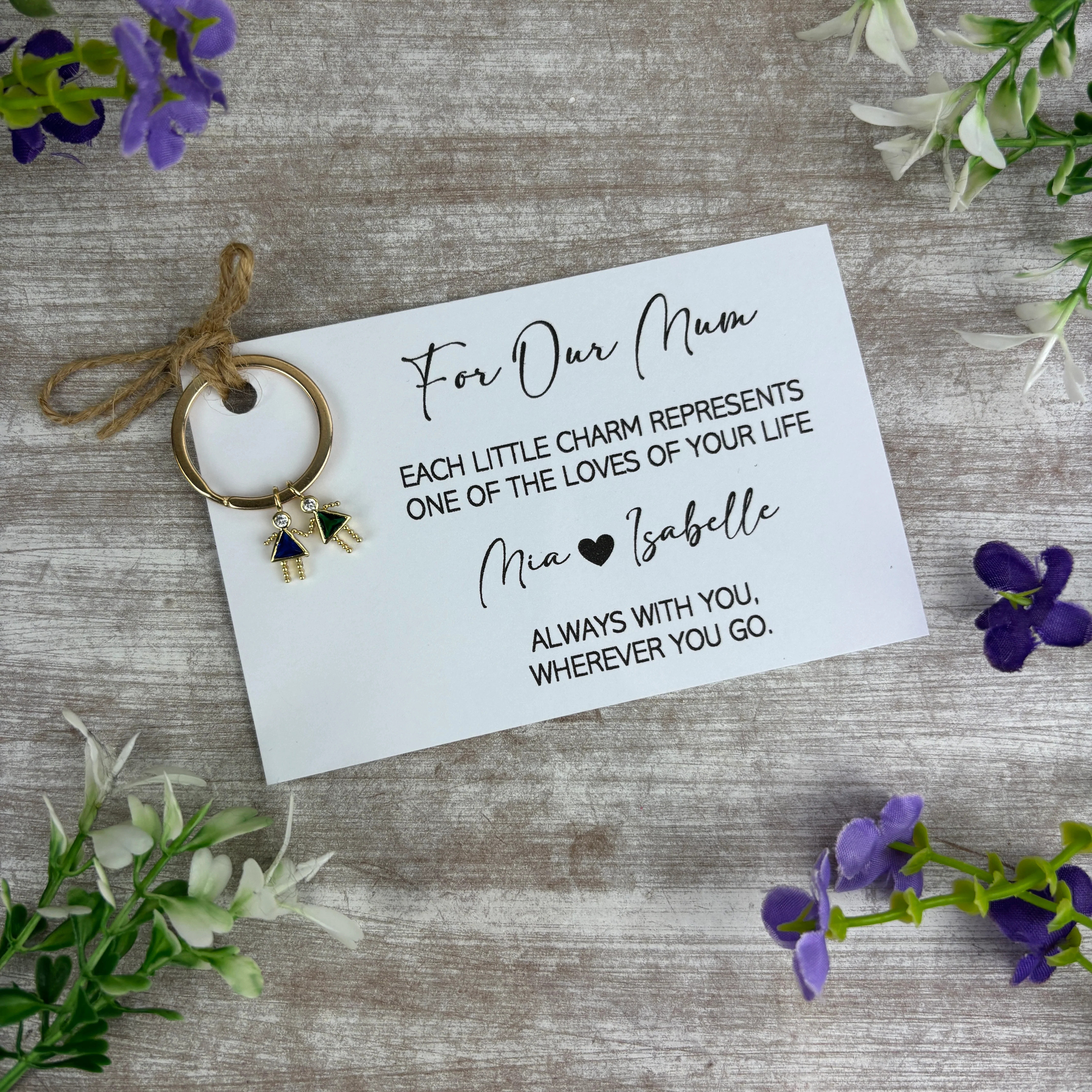 Personalised Mum Keyring with Children Charms - Image 2