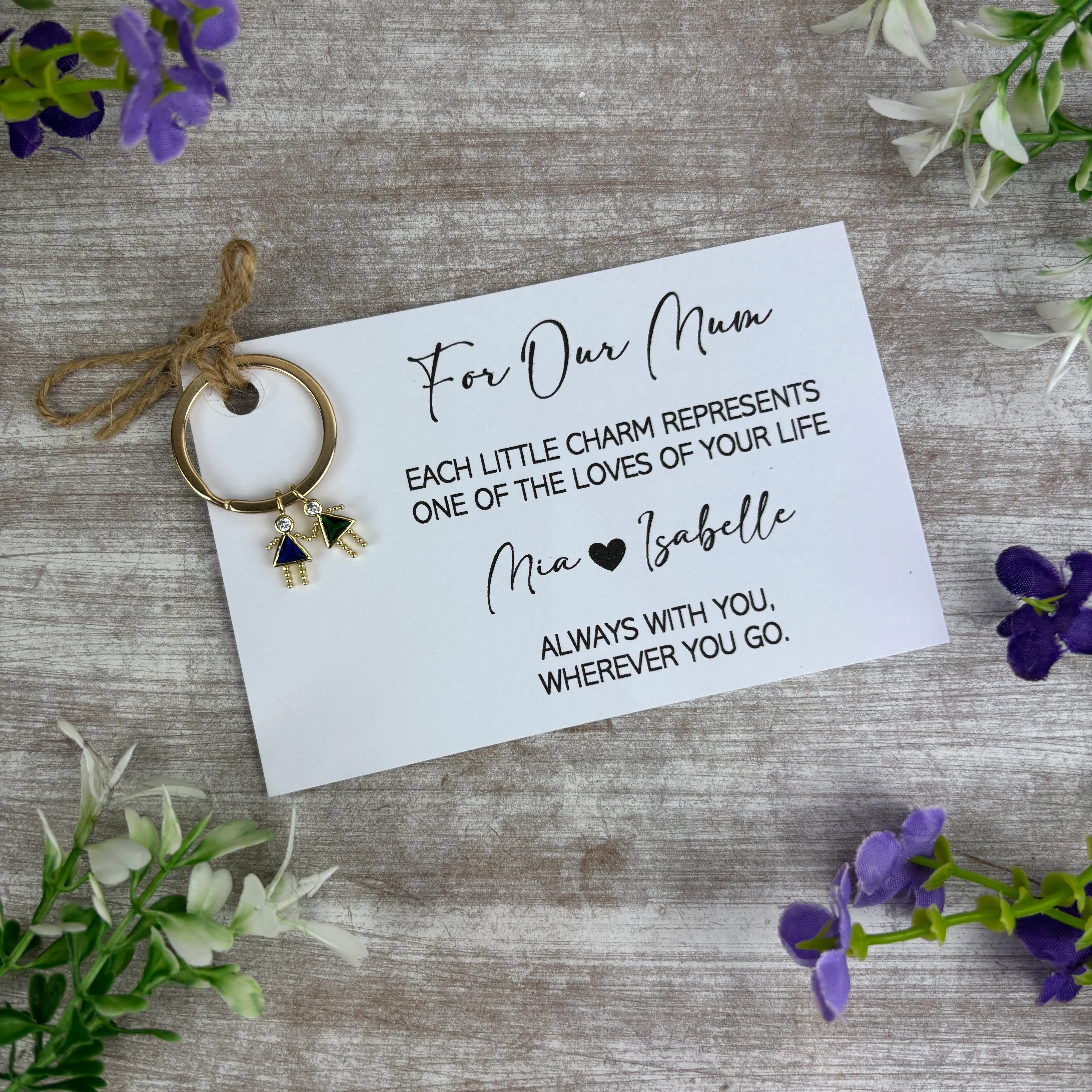 Personalised Mum Keyring with Children Charms - Image 4