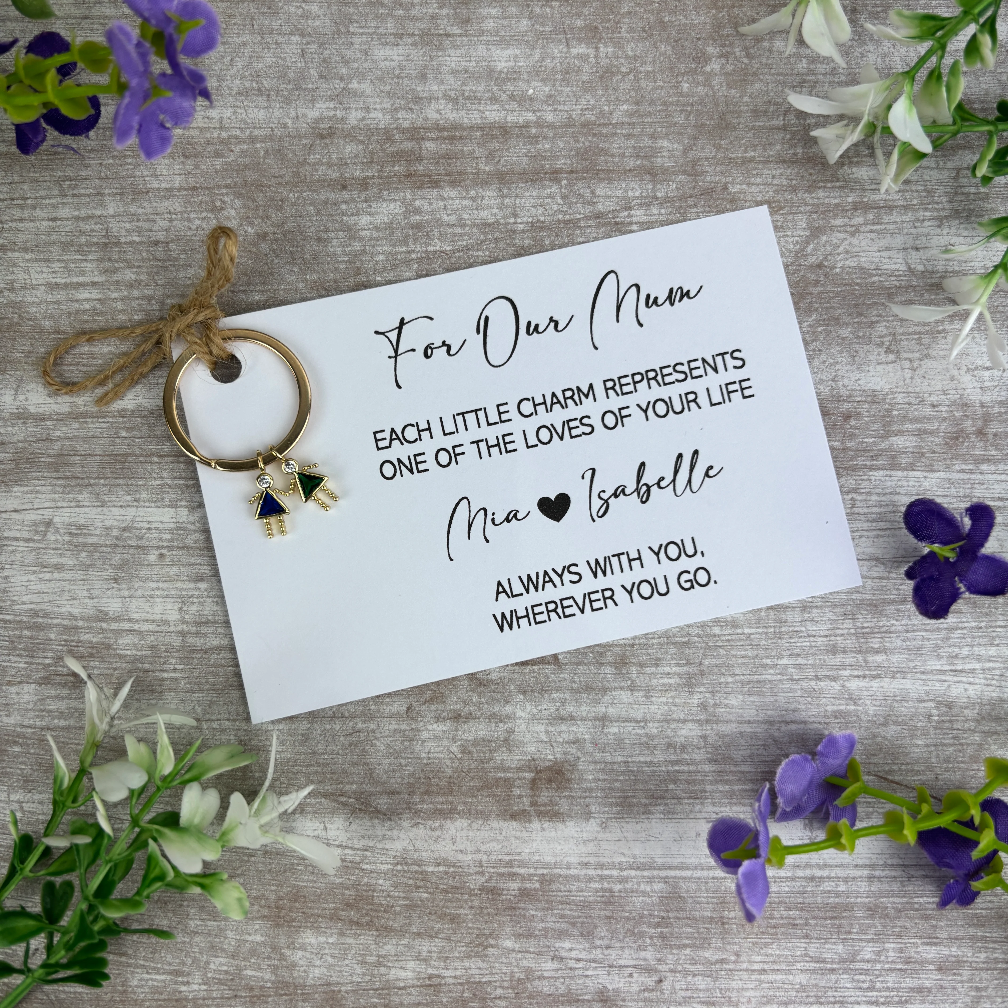 Personalised Mum Keyring with Children Charms - Image 5