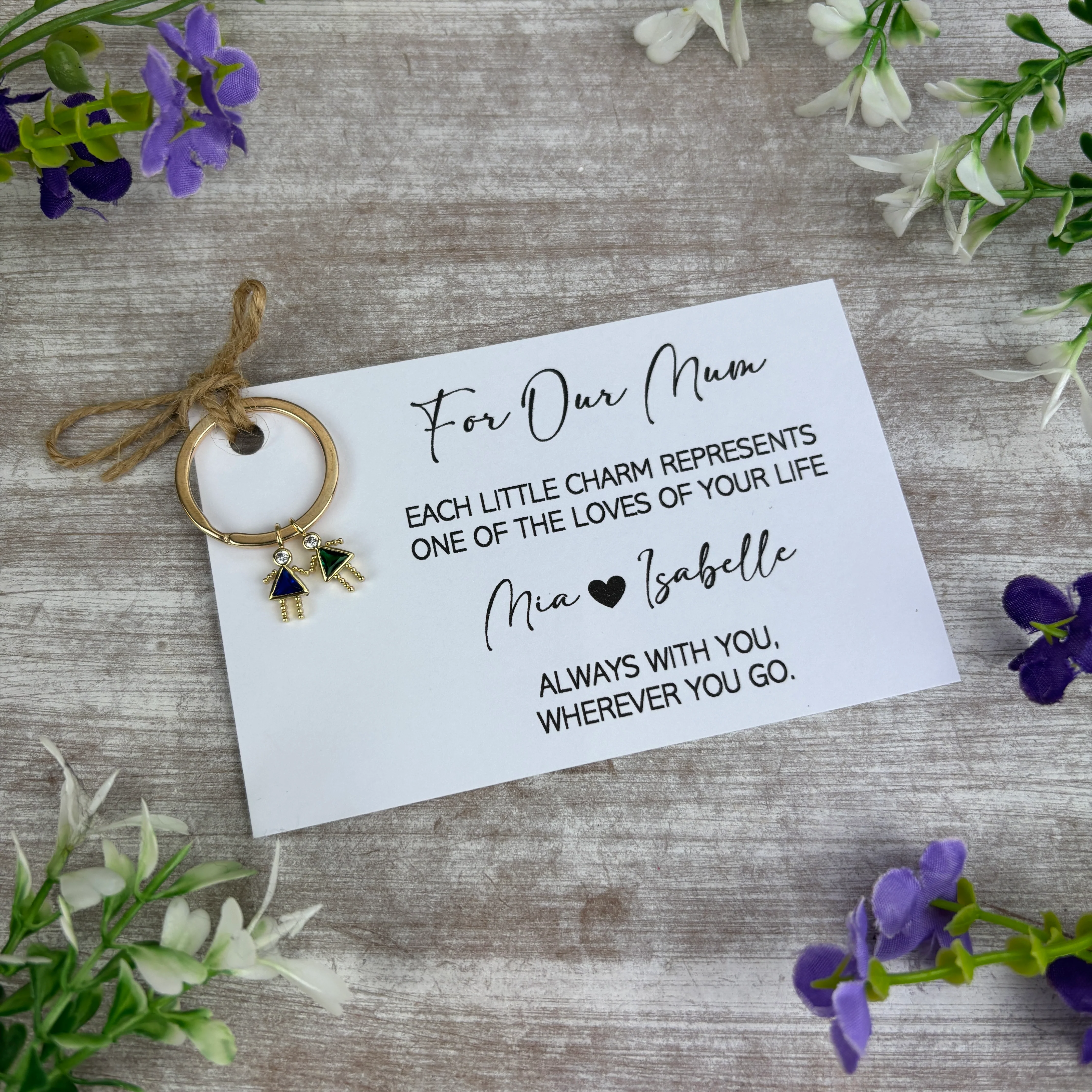 Personalised Mum Keyring with Children Charms - Image 7