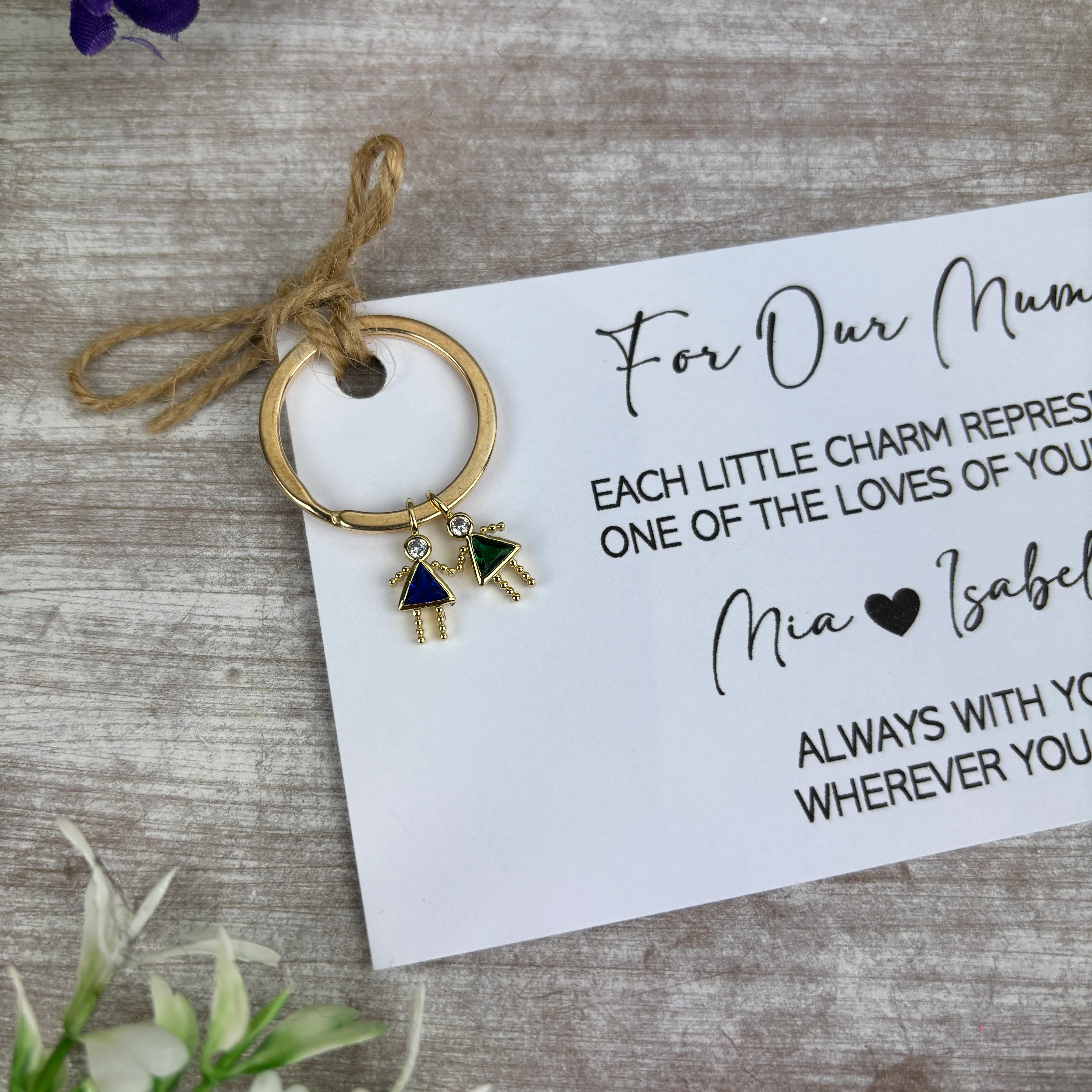 Personalised Mum Keyring with Children Charms - Image 8
