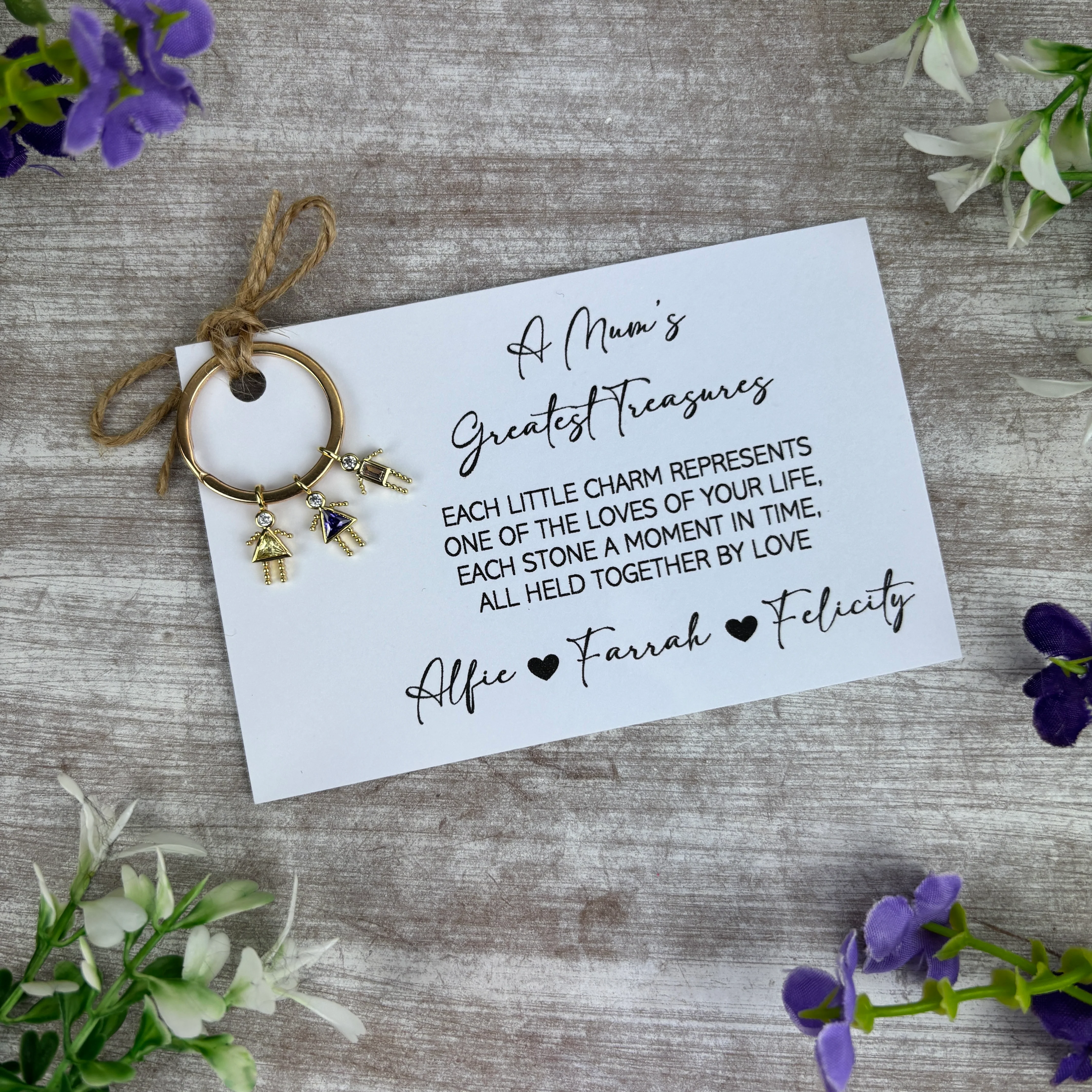 Personalised Mum Keyring with Birthstone Charms - Image 5