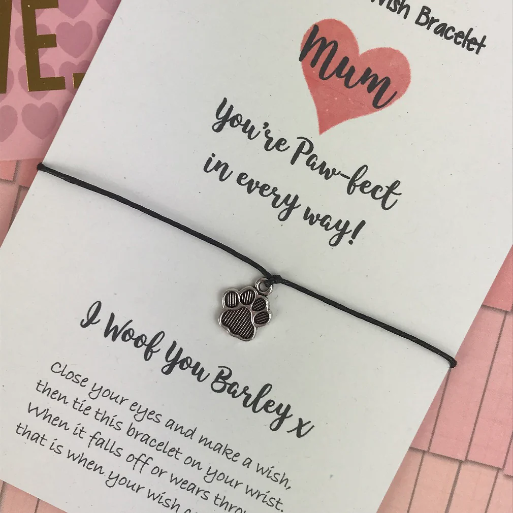 Personalised Mum Your Paw-fect In Every Way Wish Bracelet - Image 5
