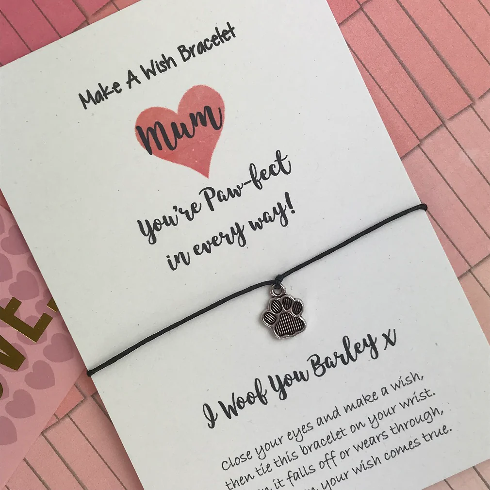 Personalised Mum Your Paw-fect In Every Way Wish Bracelet - Image 6