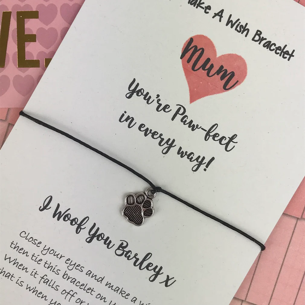 Personalised Mum Your Paw-fect In Every Way Wish Bracelet - Image 7