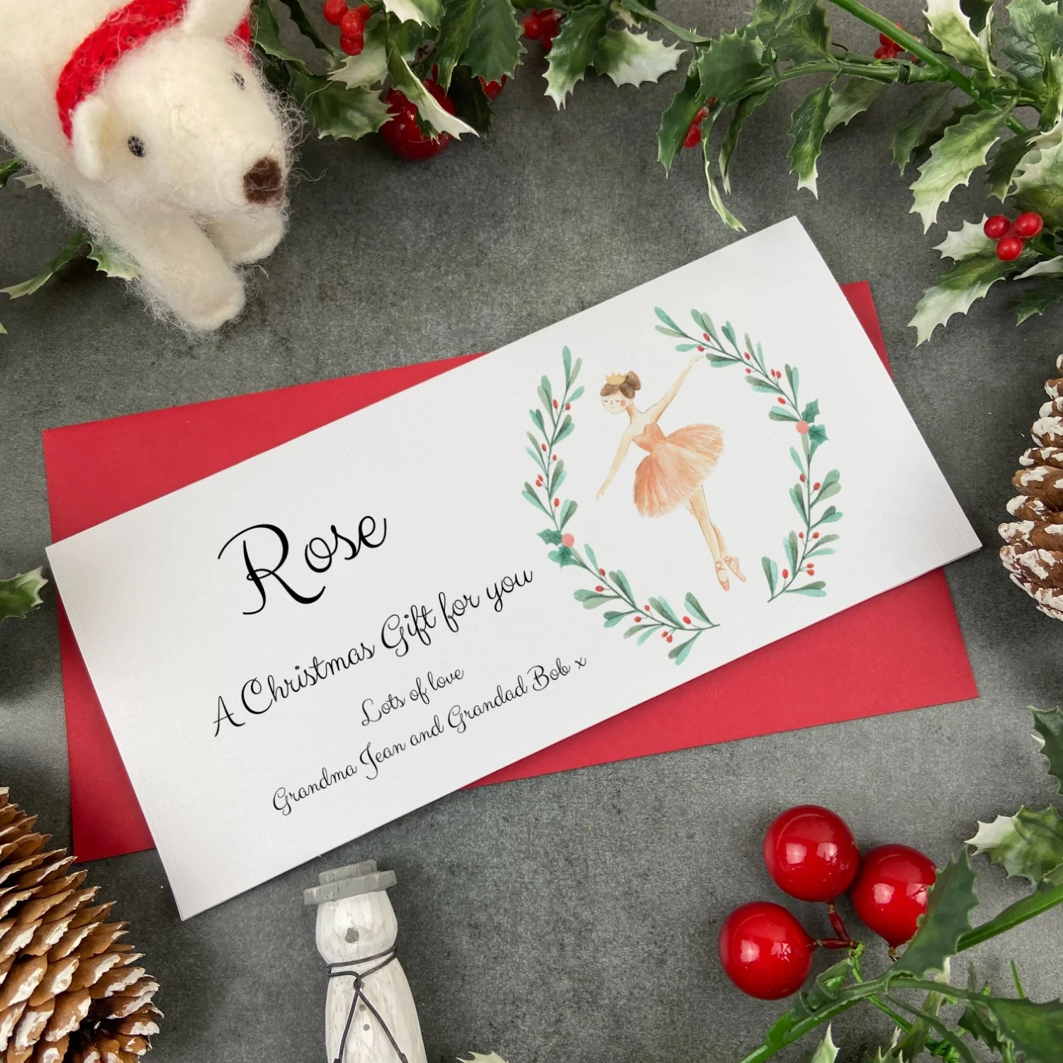Personalised Nutcracker Ballerina Wreath Money Wallet - Image 5