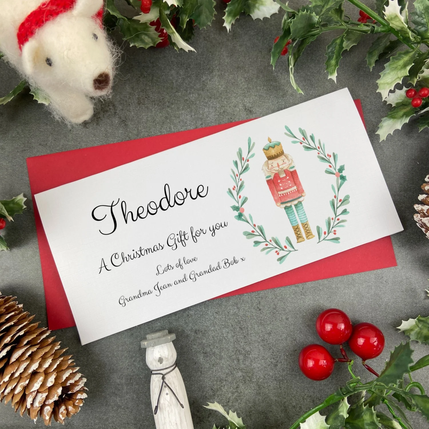 Personalised Nutcracker Wreath Money Wallet - Image 5