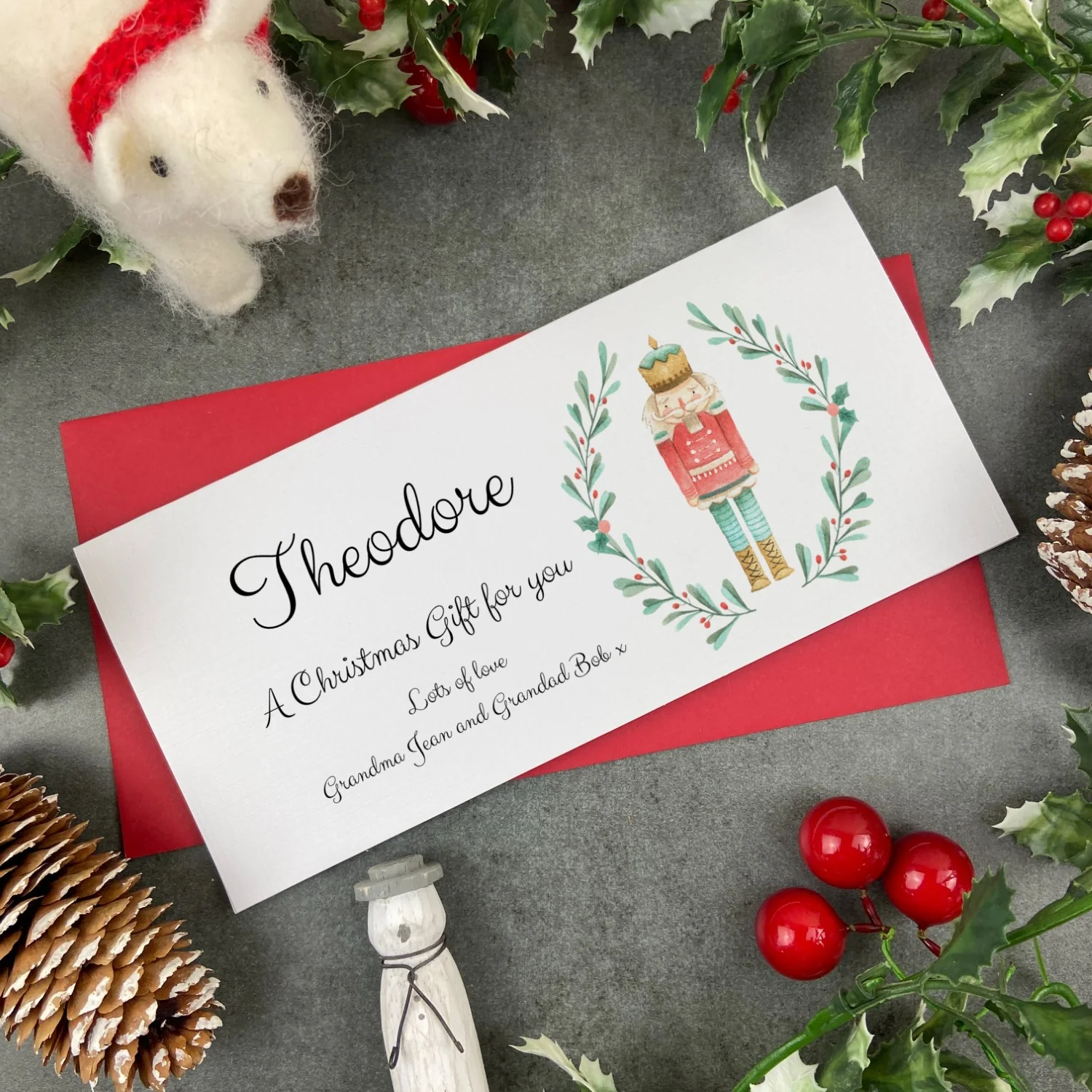 Personalised Nutcracker Wreath Money Wallet - Image 6