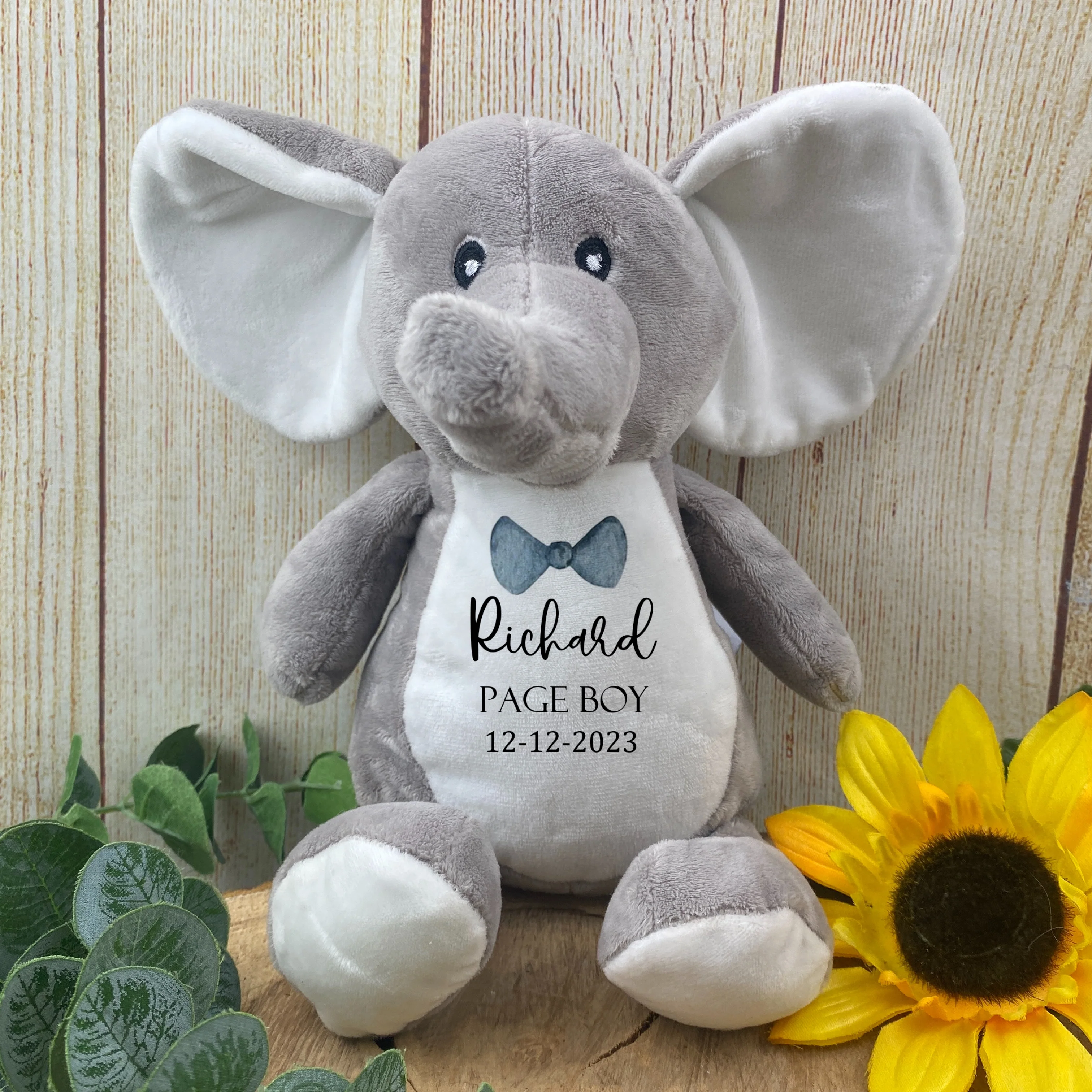 Personalised Page Boy Teddy - Bow Tie Design - Image 2