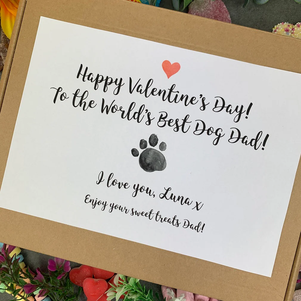 Personalised Pawfect Dog Dad Valentines Sweet Box