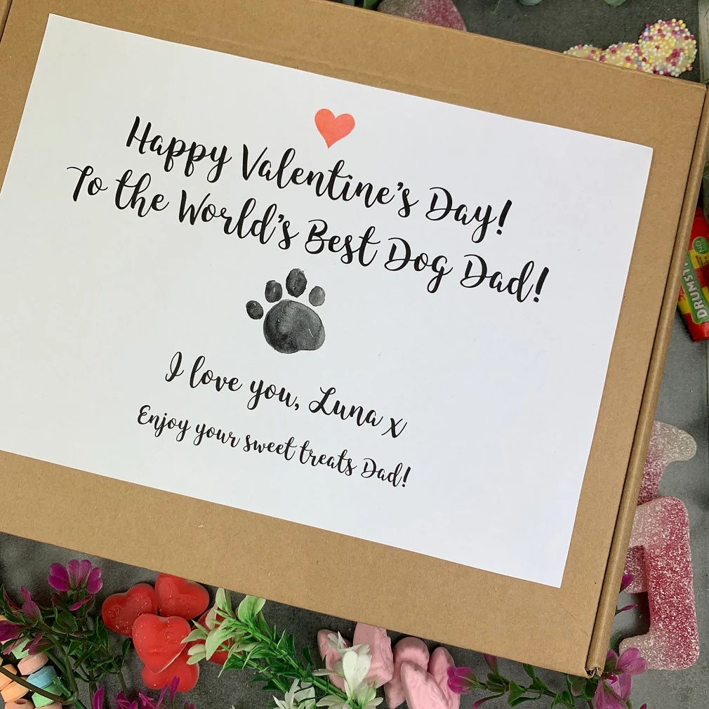 Personalised Pawfect Dog Dad Valentines Sweet Box - Image 2